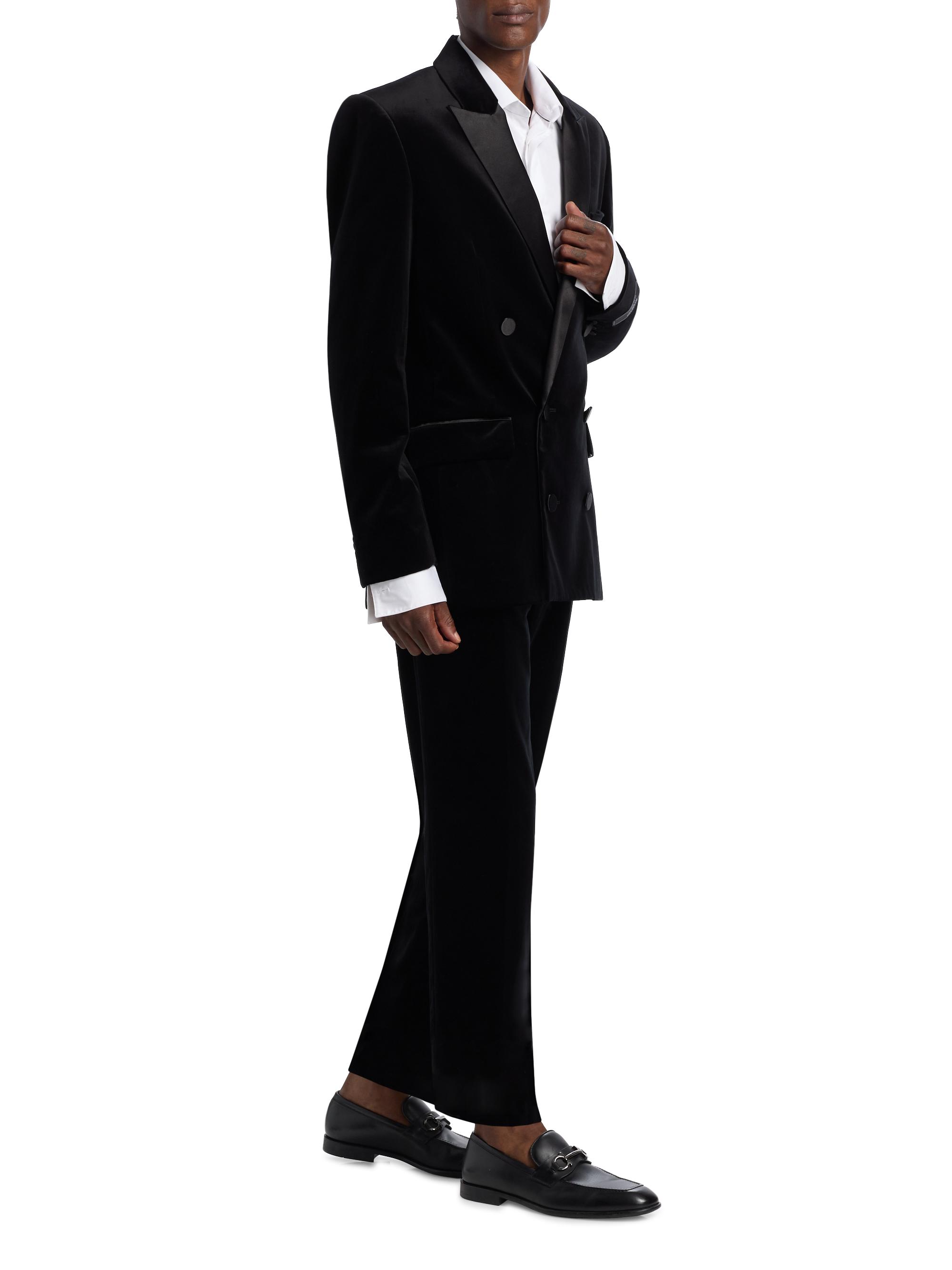 Balmain Velvet & Satin Double-Breasted Blazer | Saks Fifth Avenue