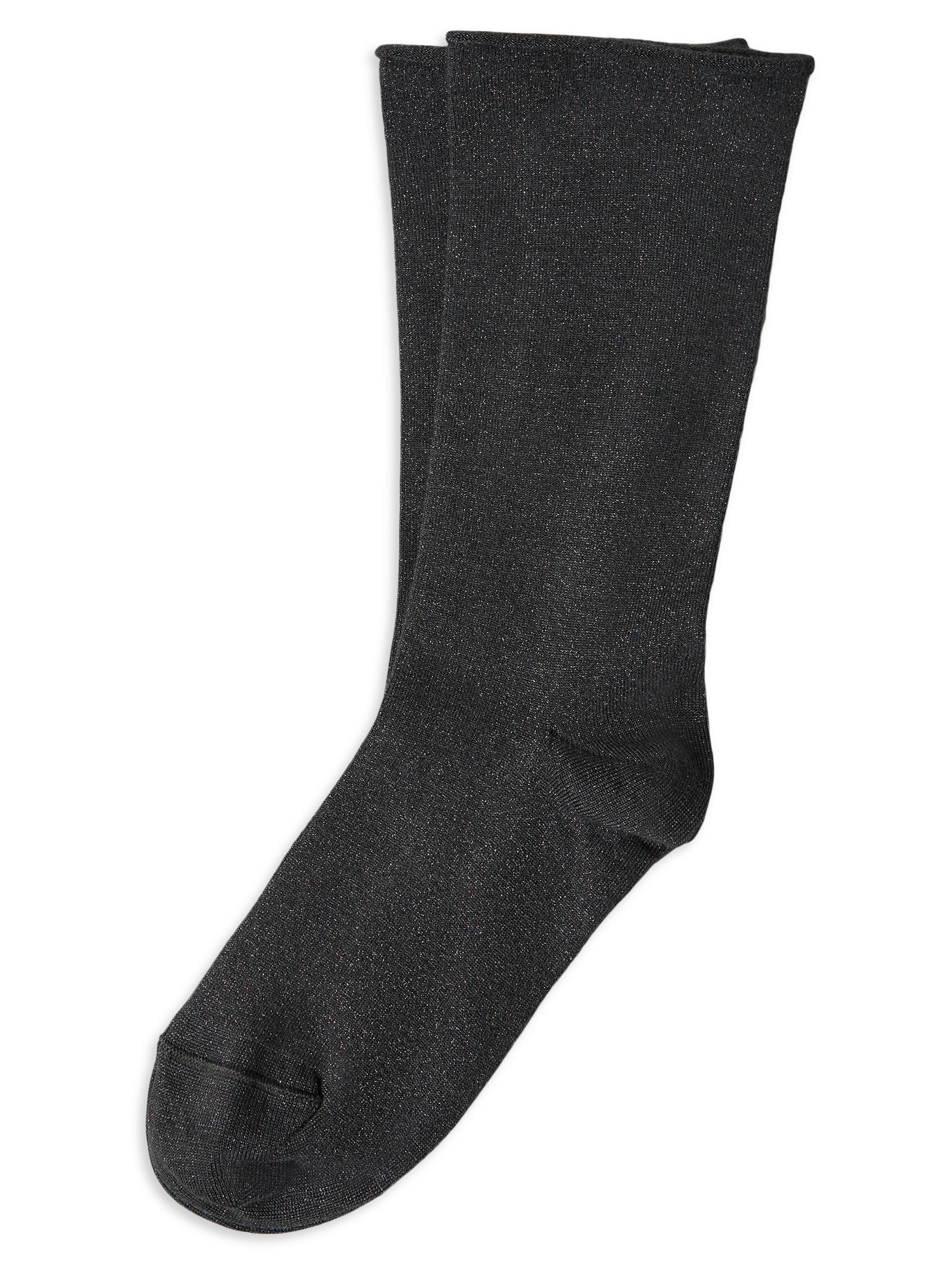 Brunello Cucinelli Women's Cashmere and Silk Sparkling Knit Socks - Lead