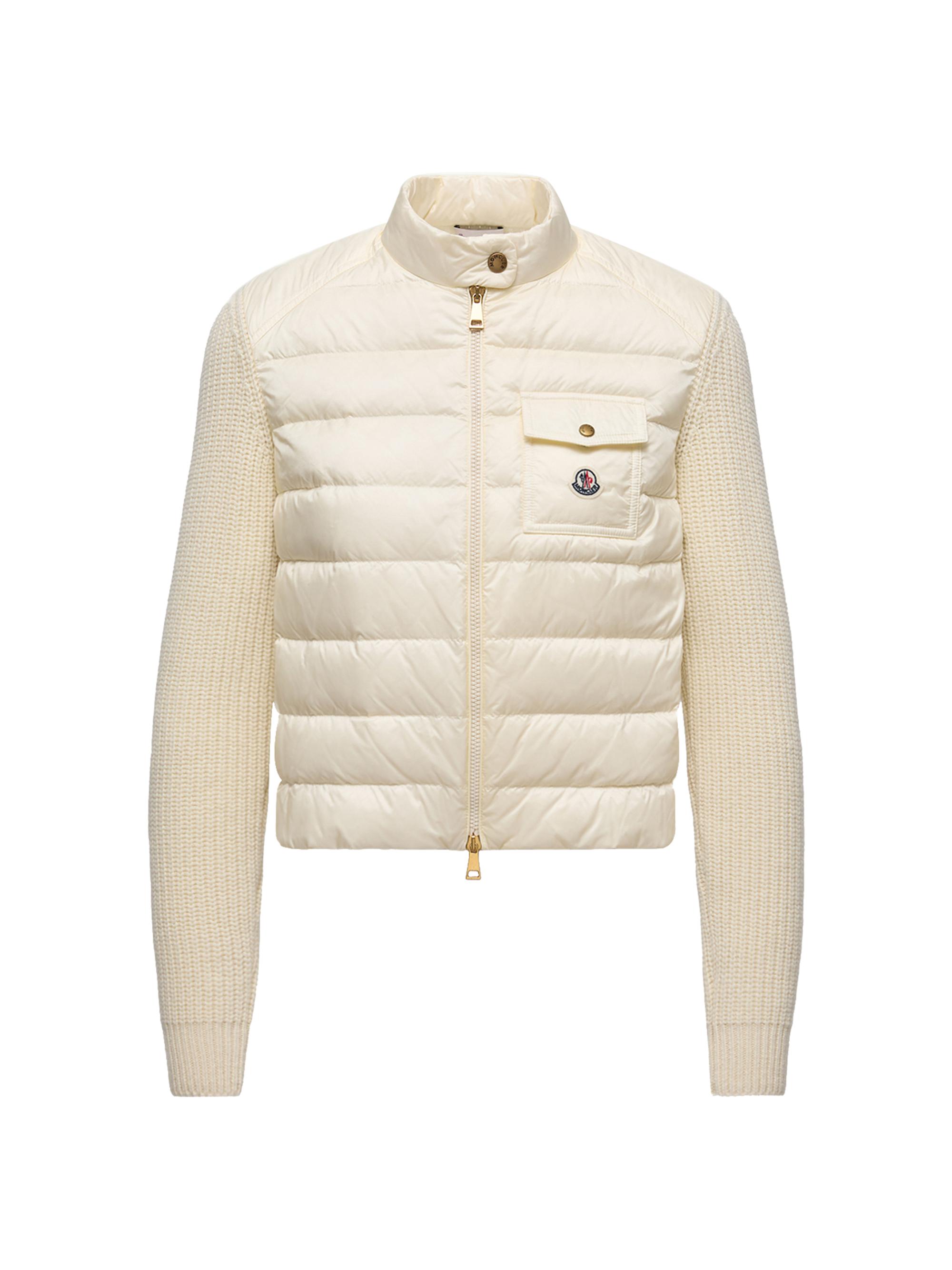 Moncler Women's Down-Filled Cardigan in Wool - White