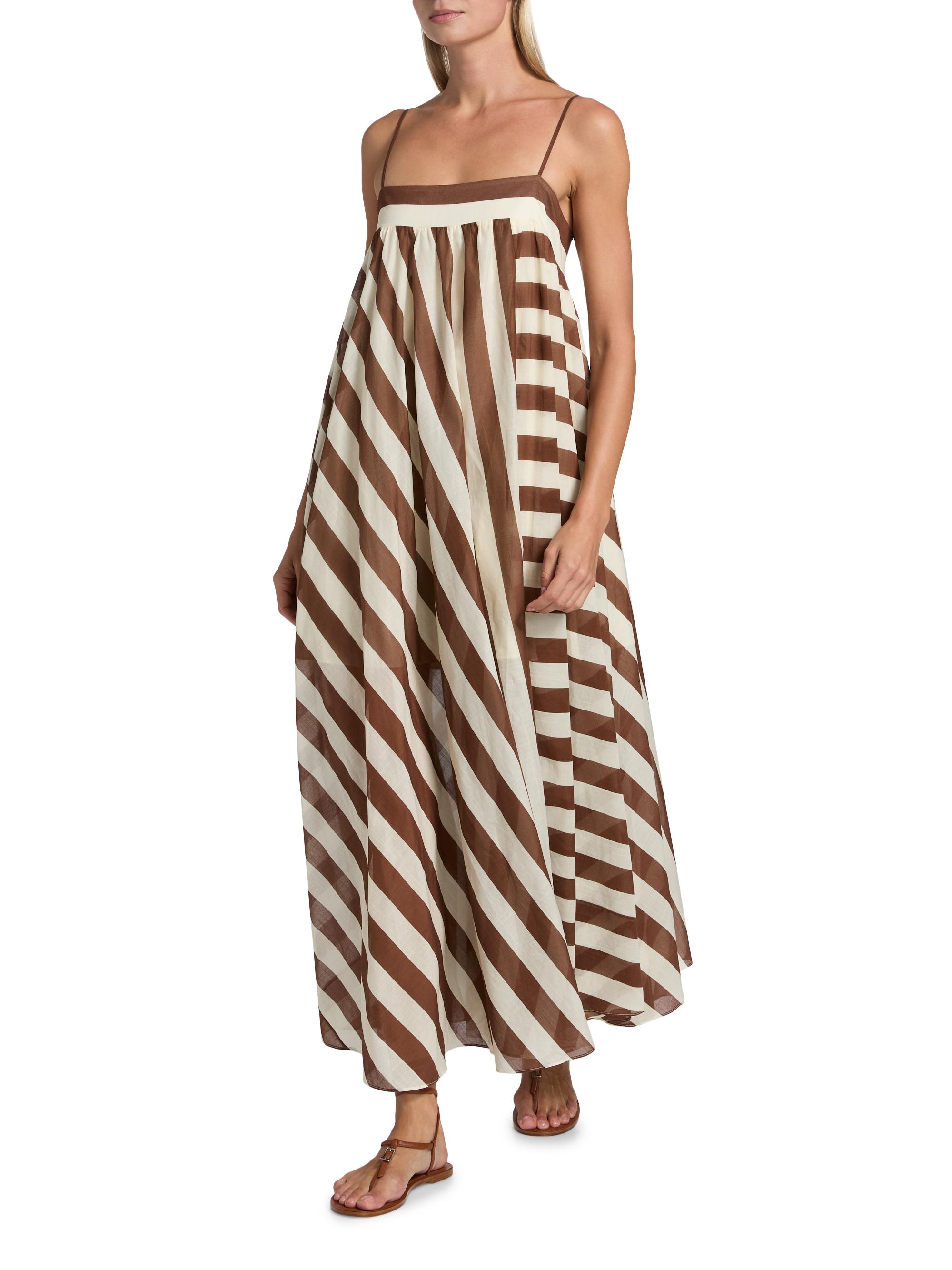 zimmermann striped maxi dress Daylight Stripe Maxi Dress Choc/Cream Stripe Online