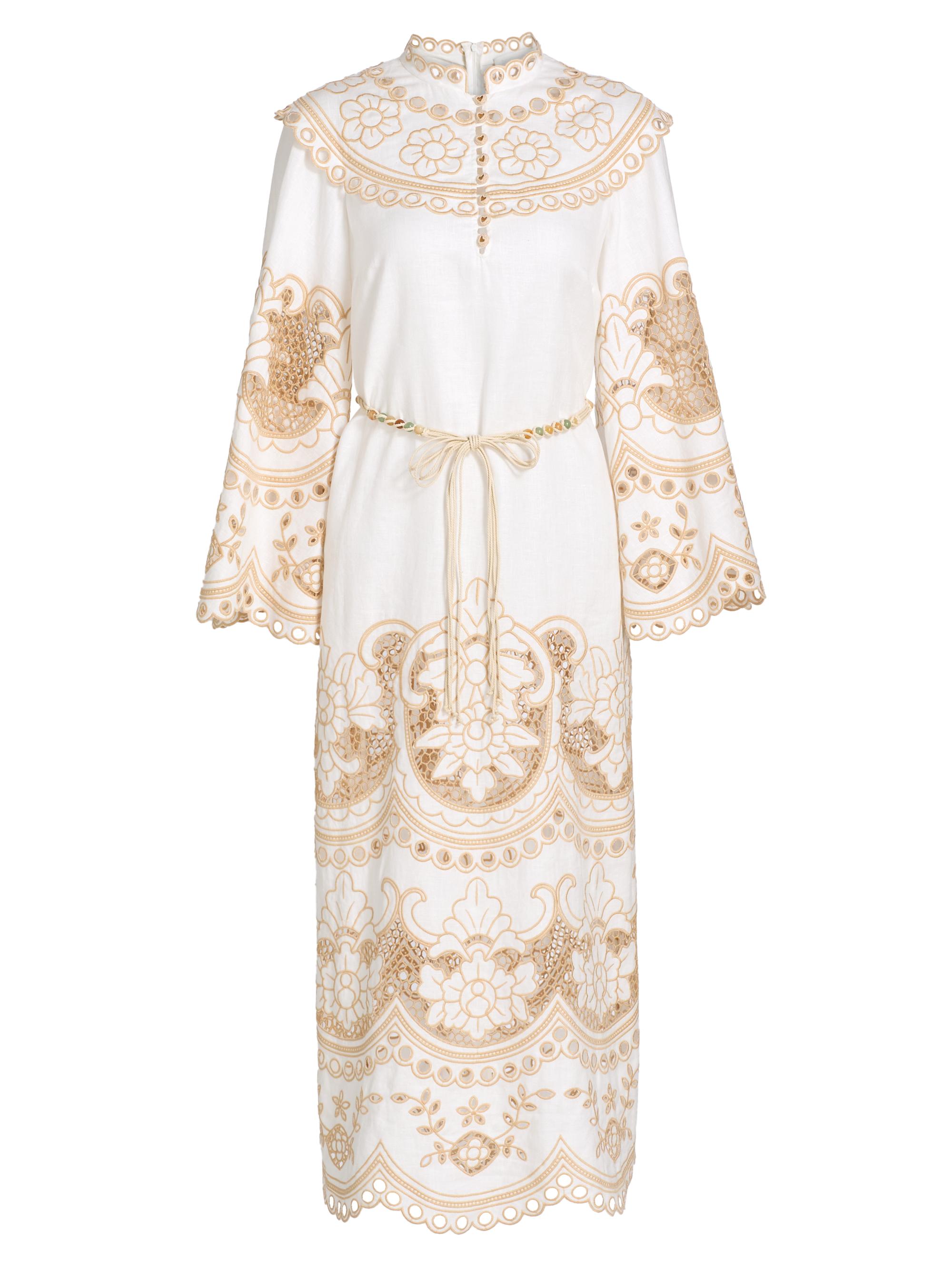 zimmermann peggy embroidered dress ZIMMERMANN Embroidered Dress Ivory – REAWAKE main image 0