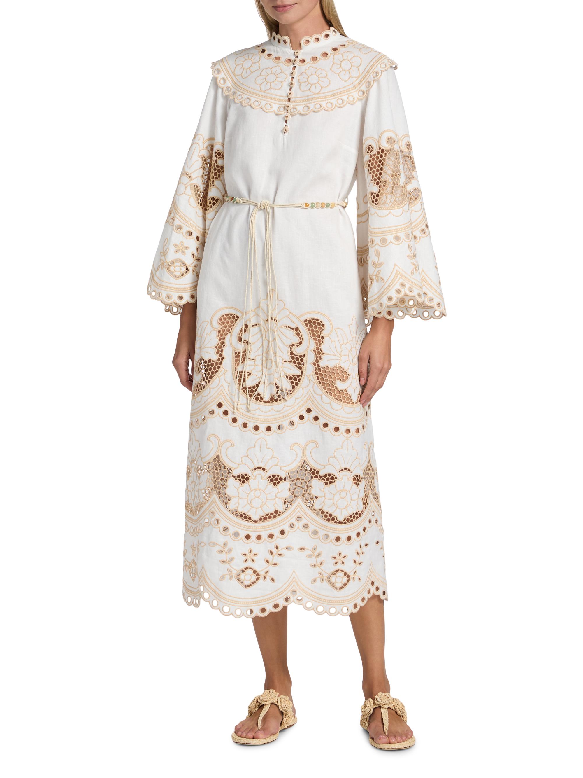 Zimmermann Wanderlust Eyelet-Embroidered Shift Midi-Dress | Saks Fifth  Avenue