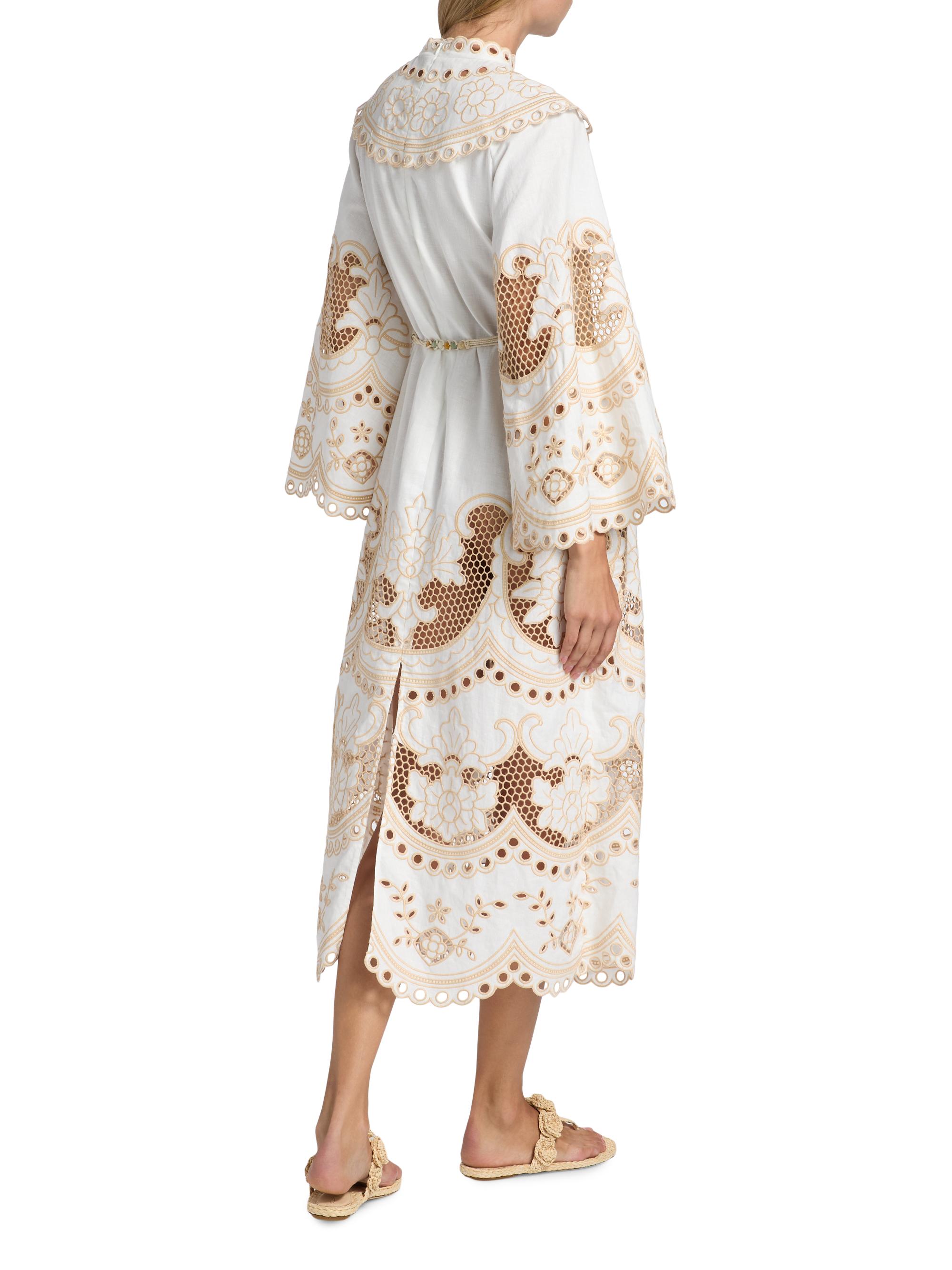 Zimmermann Wanderlust Eyelet-Embroidered Shift Midi-Dress | Saks