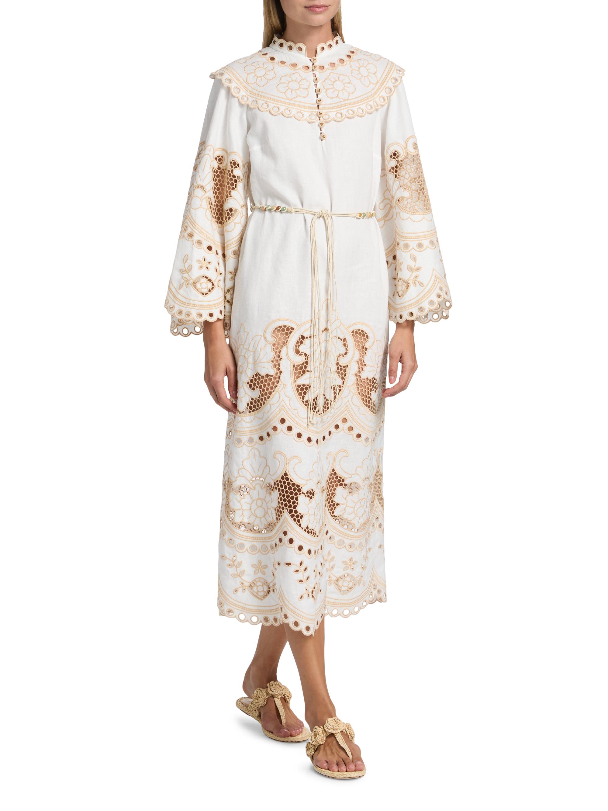 eyelet embroidered shift dress The Scalloped Eyelet Shift Dress. -- White