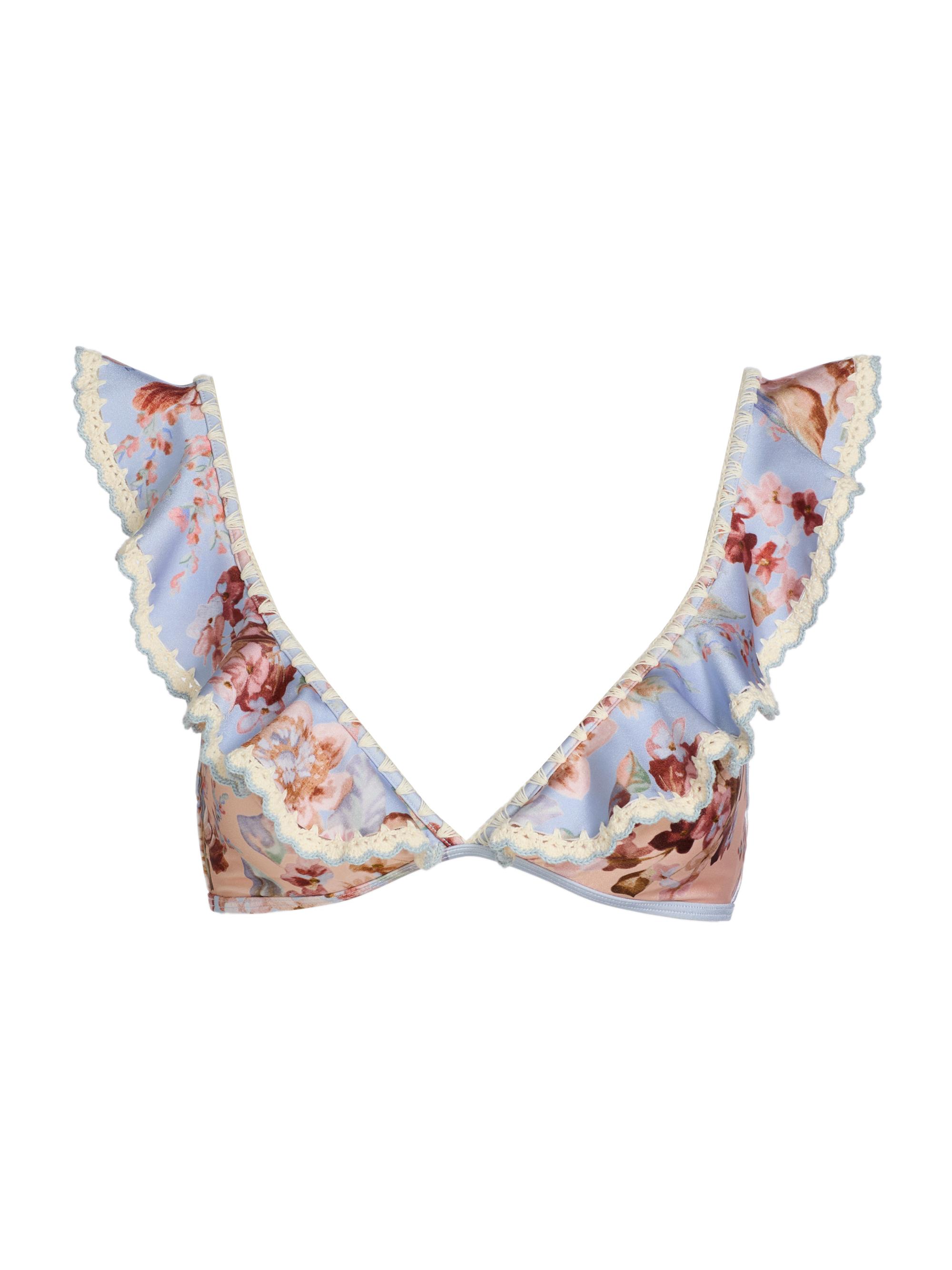 Zimmermann ​Awaken Floral Crochet-Trim Bikini Top | Saks Fifth Avenue