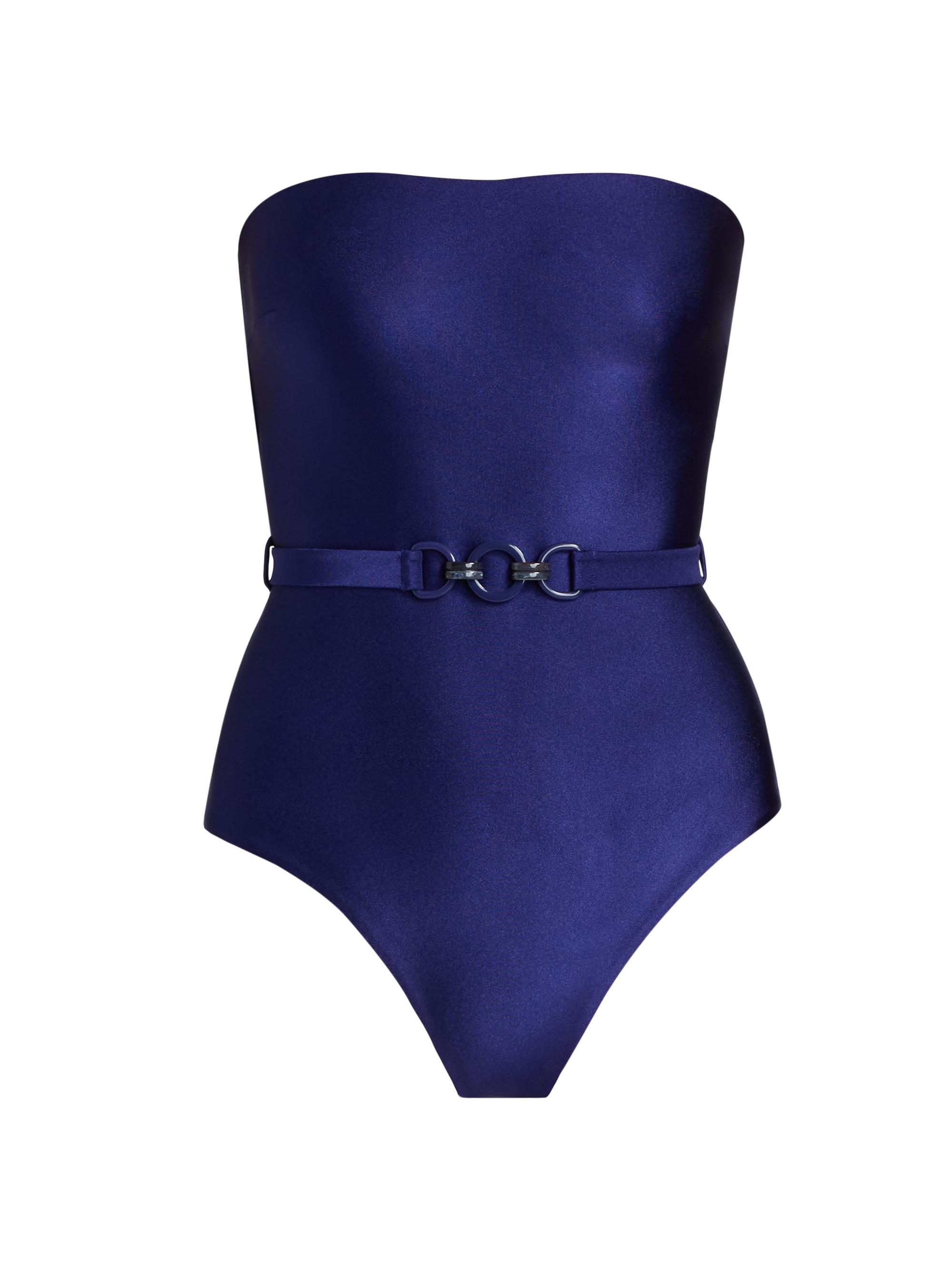 Zimmermann Patience Belted Bandeau One-Piece Swimsuit | Saks Fifth