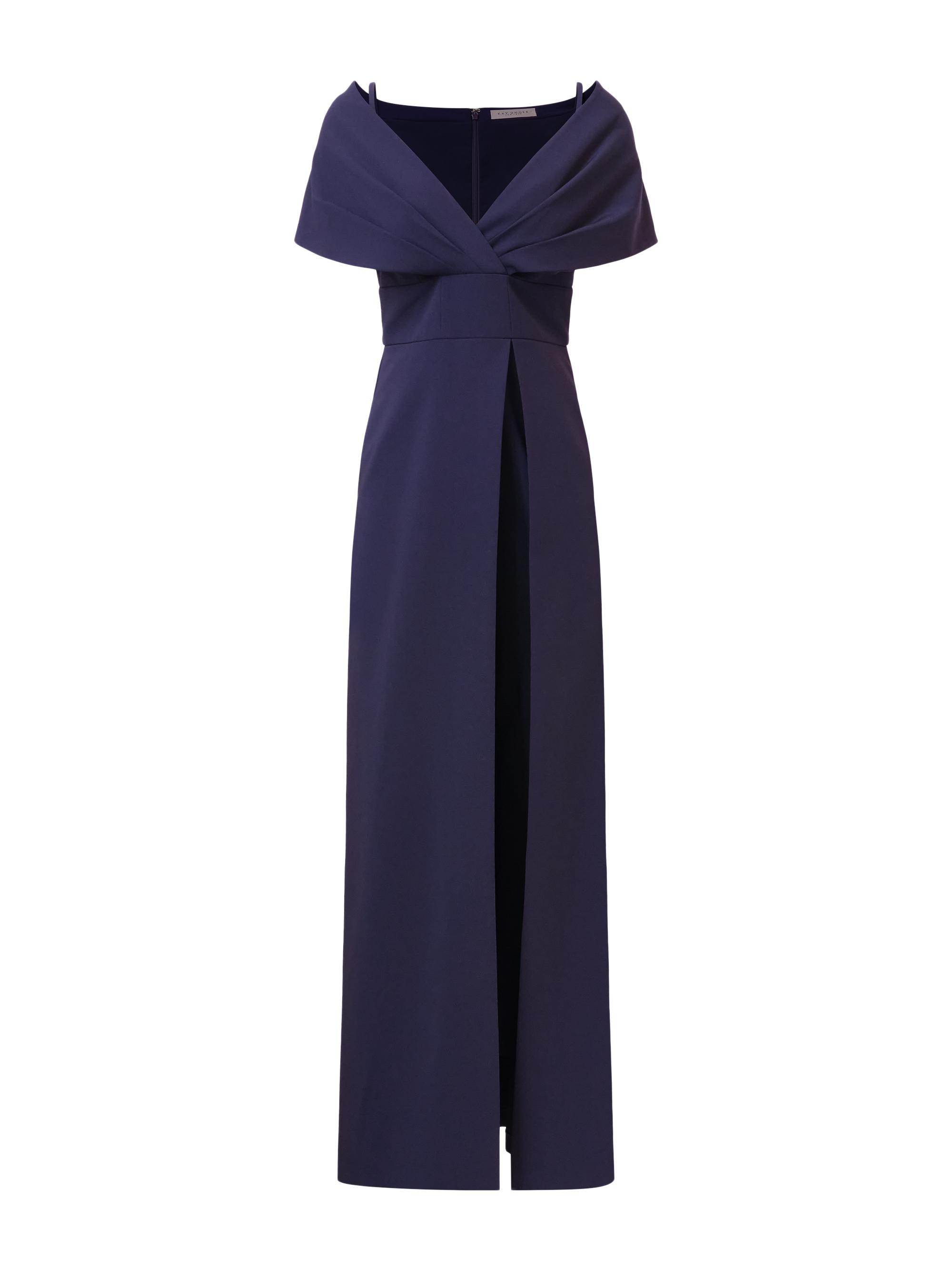 Kay Unger Women's Irelyn Stretch-Crepe Walk-Thru Jumpsuit - Twilight