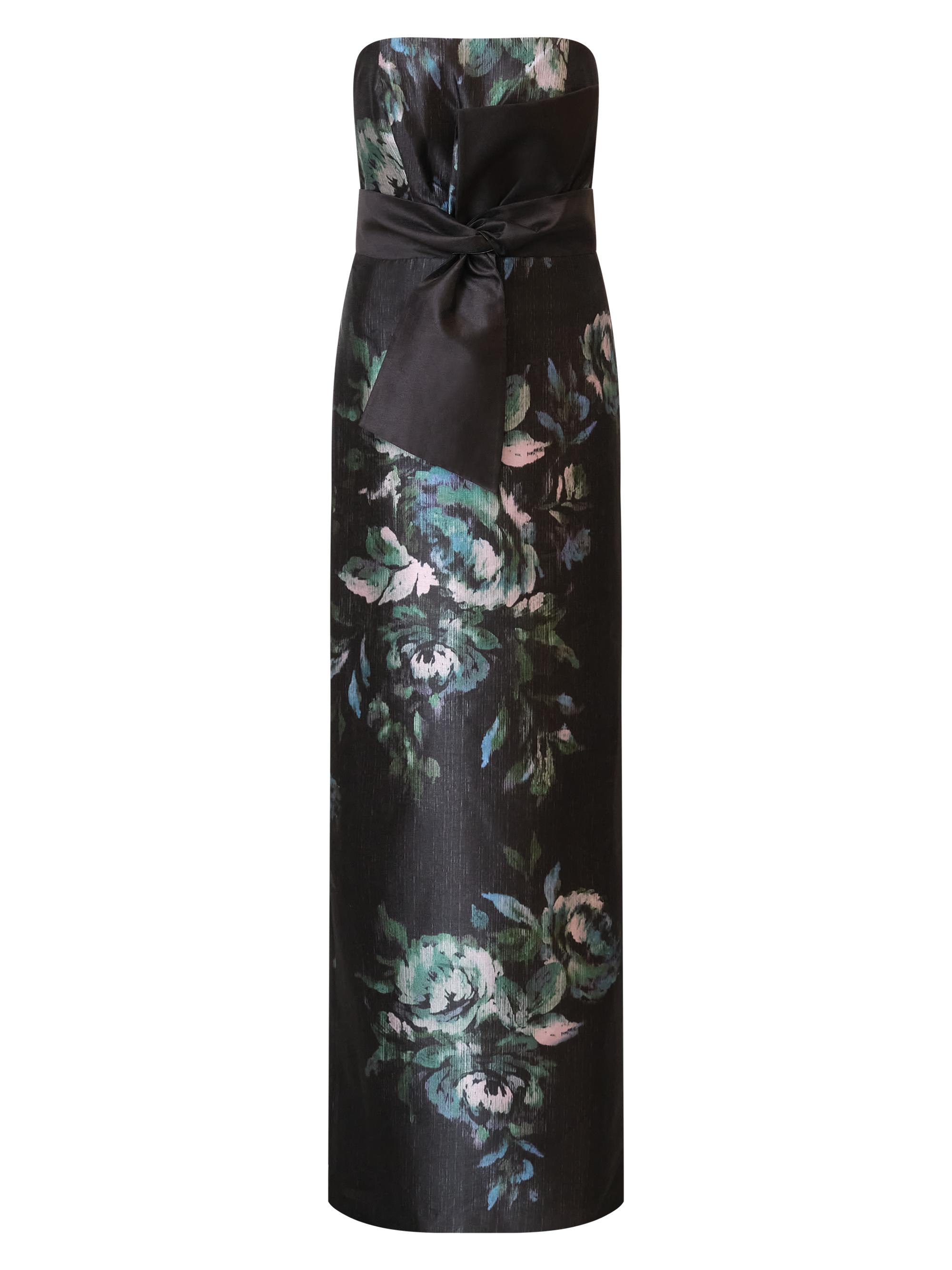 Kay Unger Women's Constance Floral Mikado Column Gown - Black