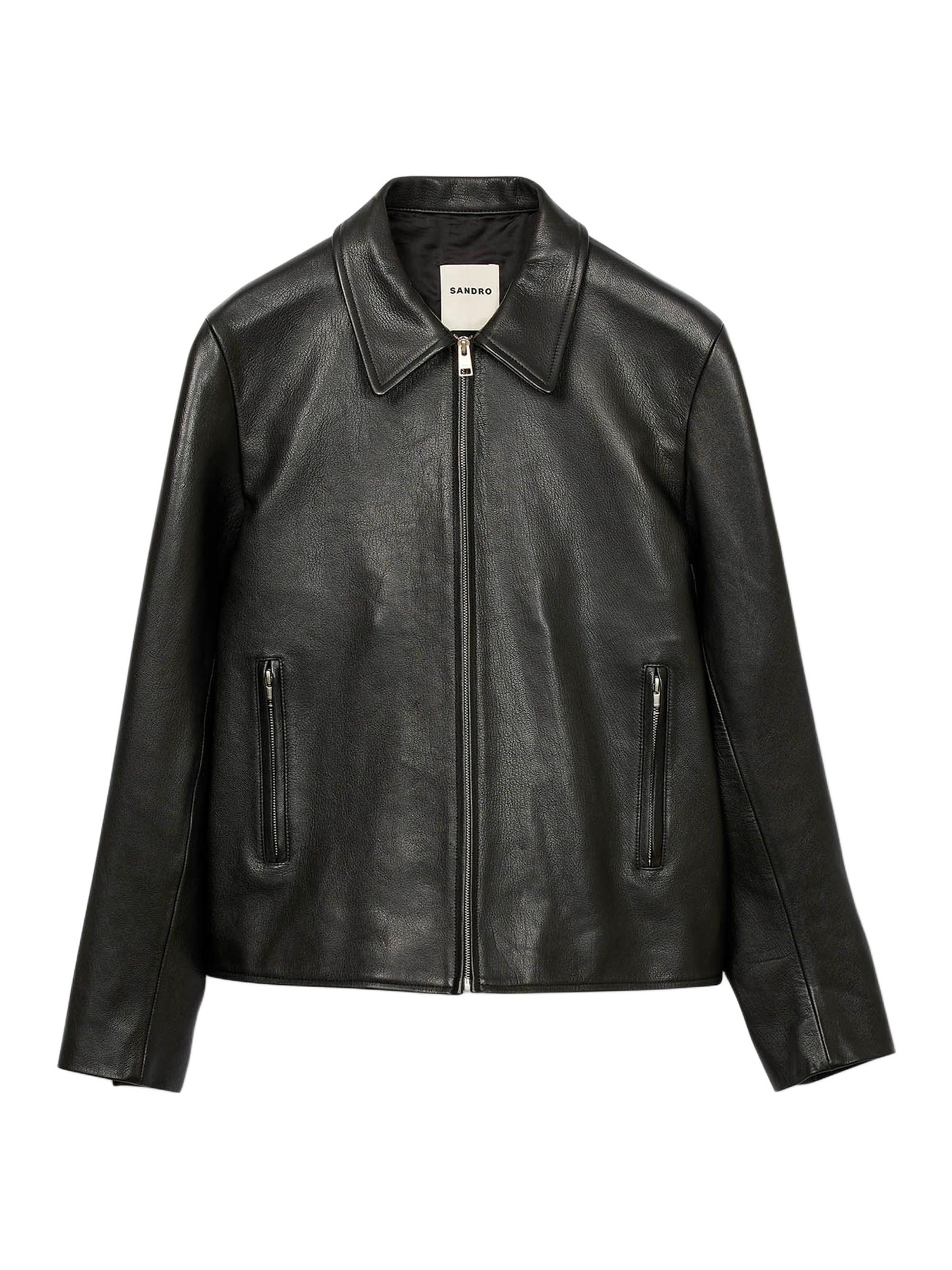 Sandro レザージャケット　新品未使用 Sandro Plain Leather Jacket | Saks Fifth Avenue