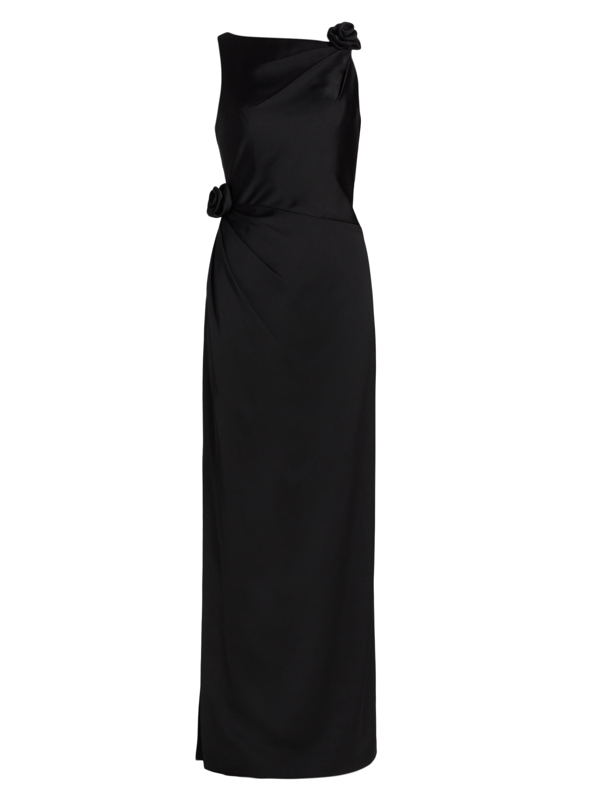 As It May Women's Rosette Draped Column Gown - Black
