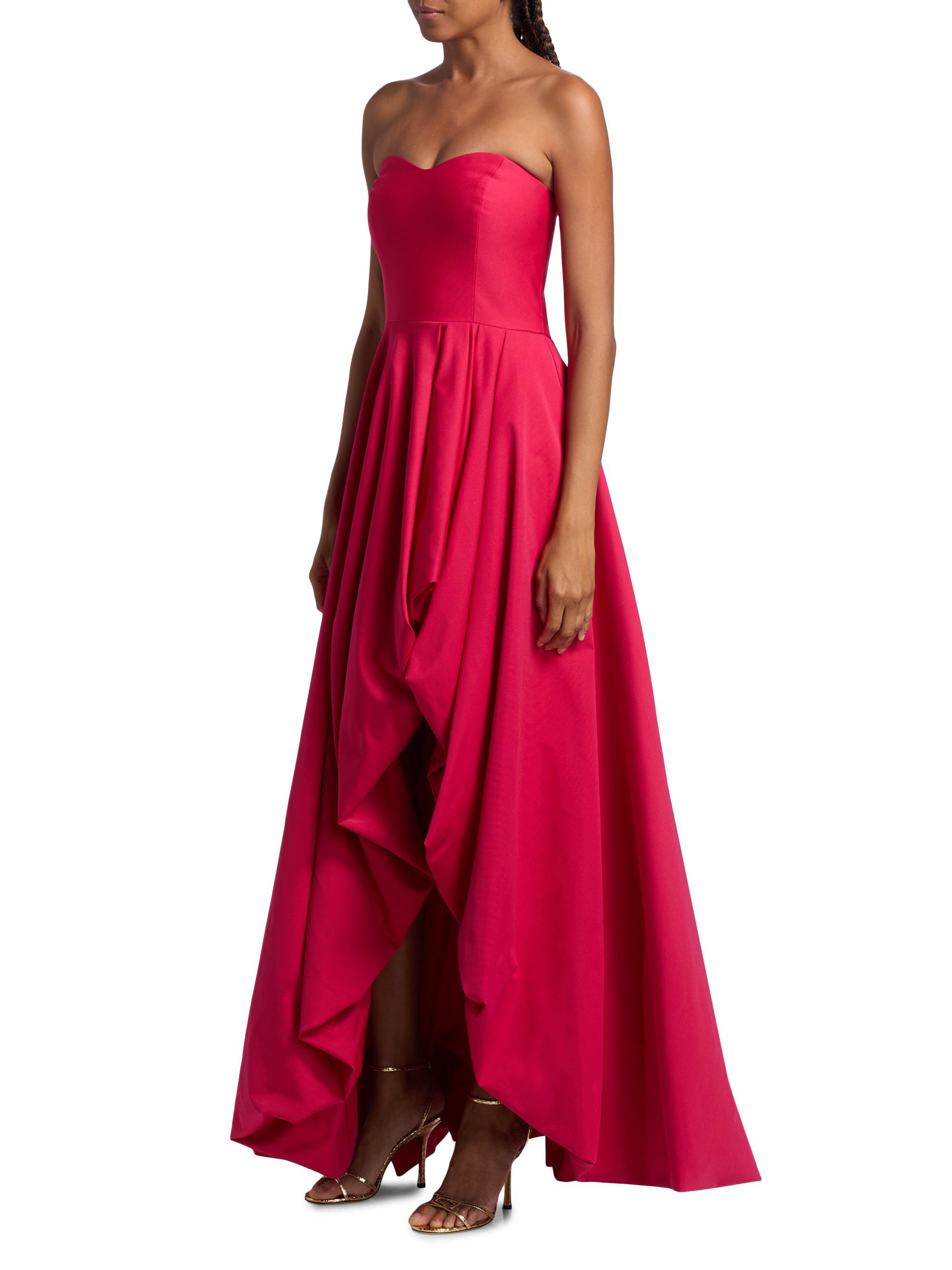 evening dress in shocking pink faille Fabulous Column Satin Spaghetti Straps Sleeveless Pink Evening Gowns w –  Newinlook main image 0