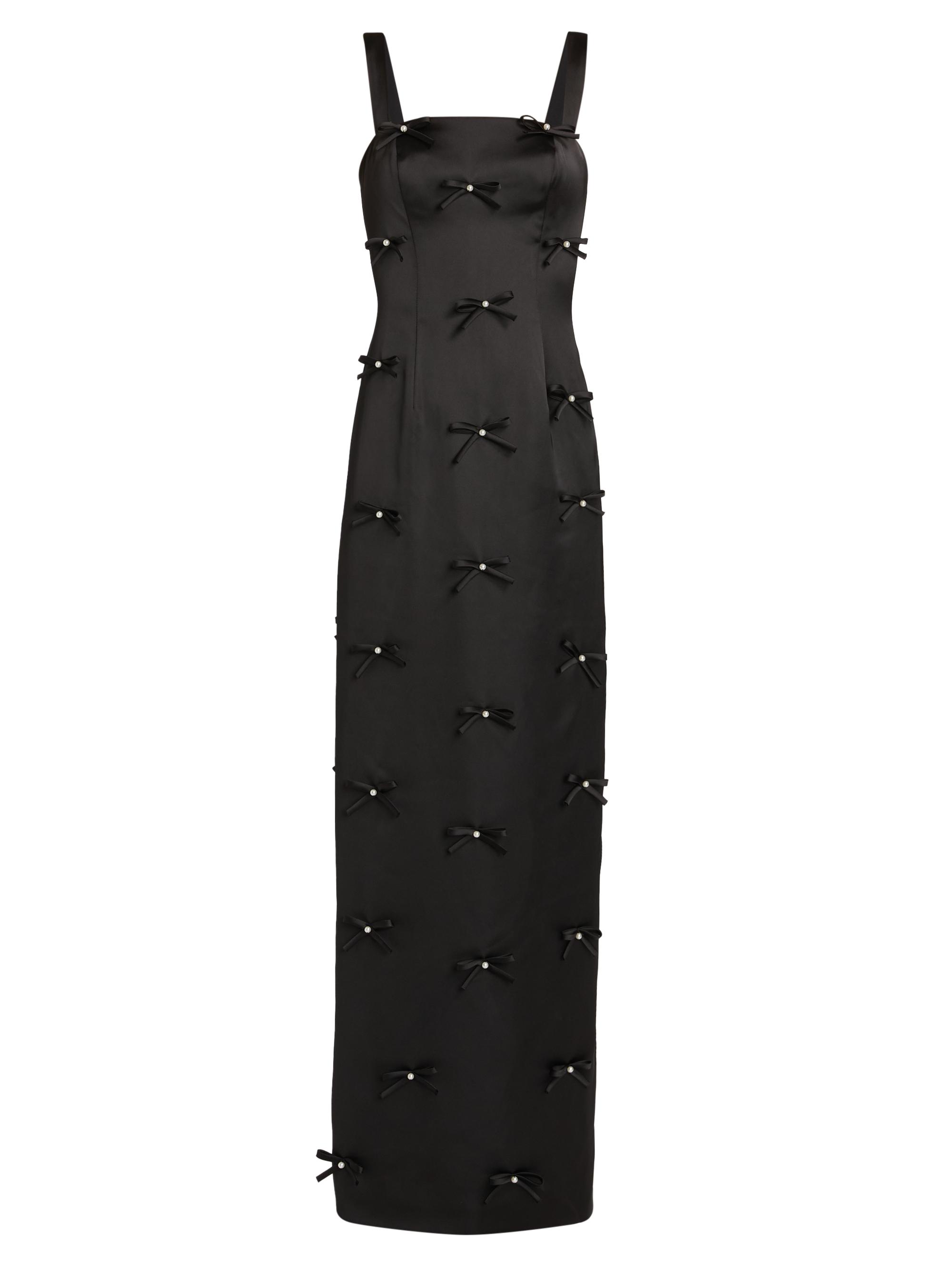 As It May Women's Amora Embellished Bow Satin Gown - Black