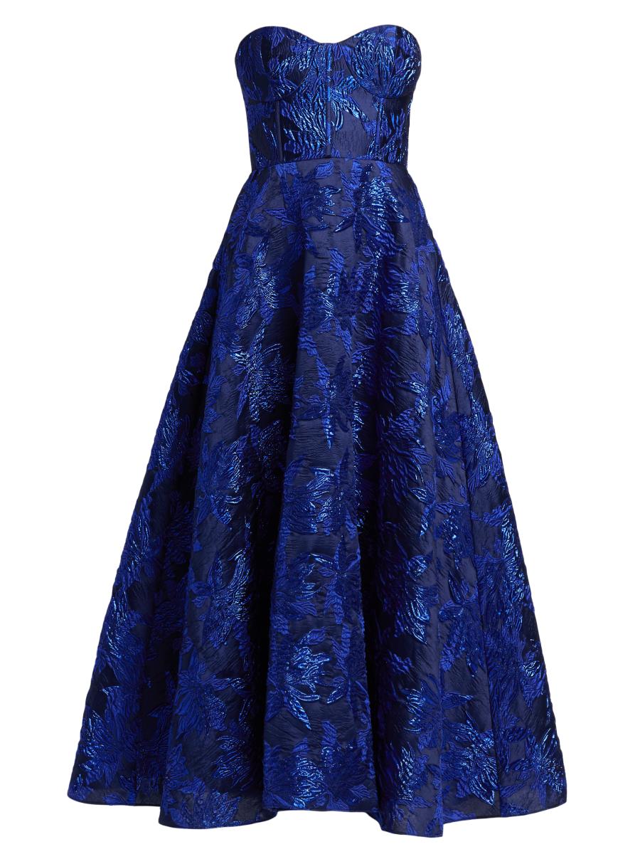 As It May Women's Livia Floral Jacquard Midi-dress In Blue