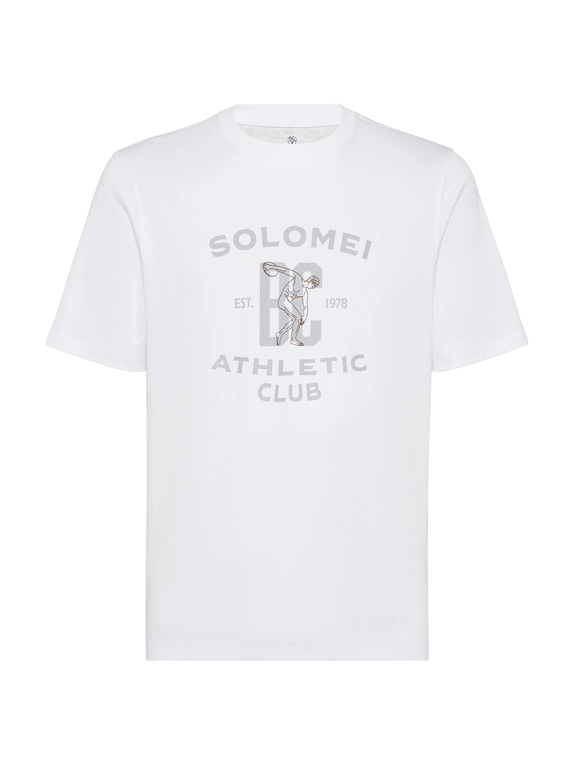 Brunello Cucinelli Men's Cotton Jersey T-Shirt with Print - White