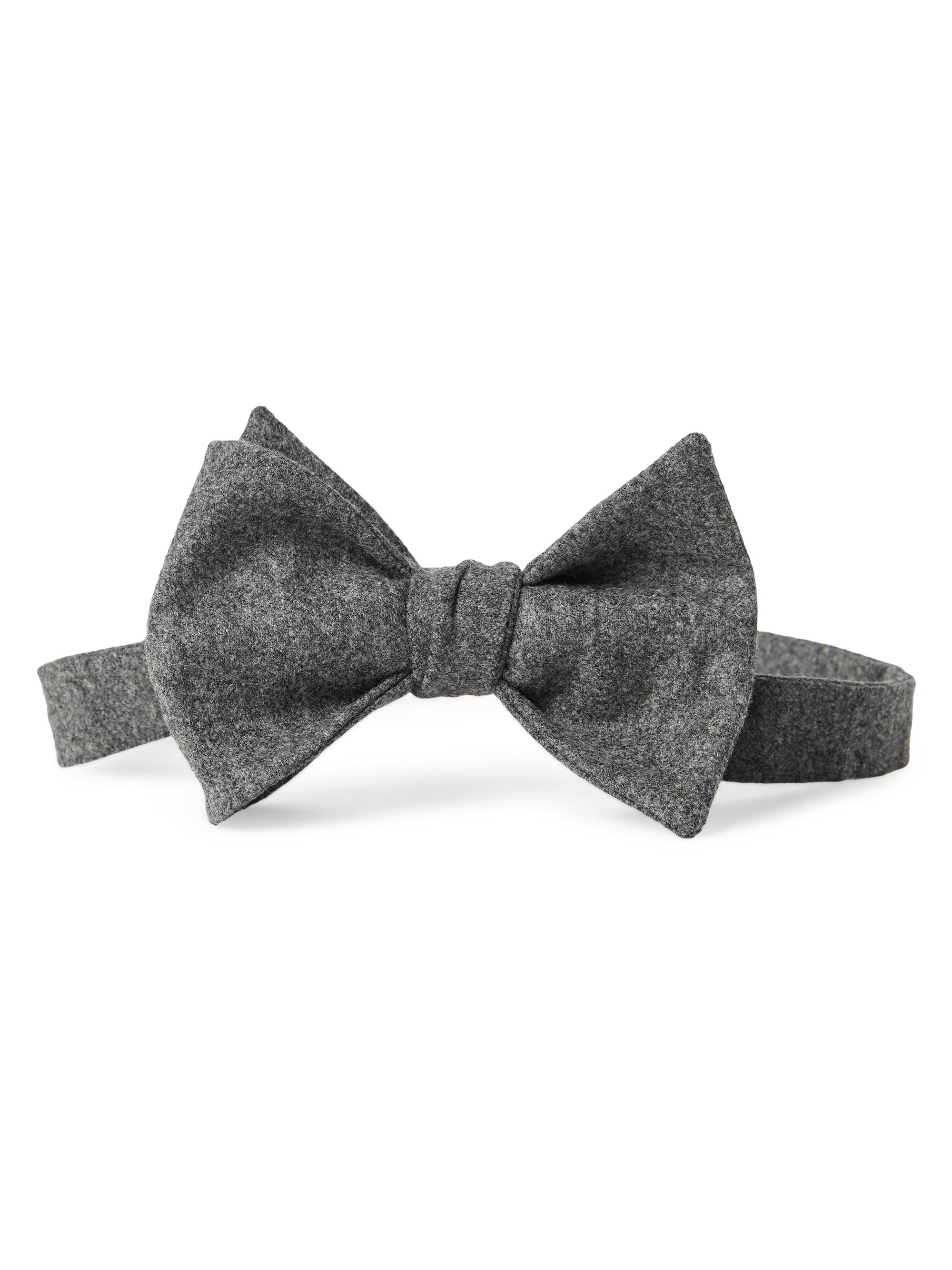Brunello Cucinelli Men's Wool, Silk and Cashmere Lightweight Flannel Bow Tie - Dark Grey