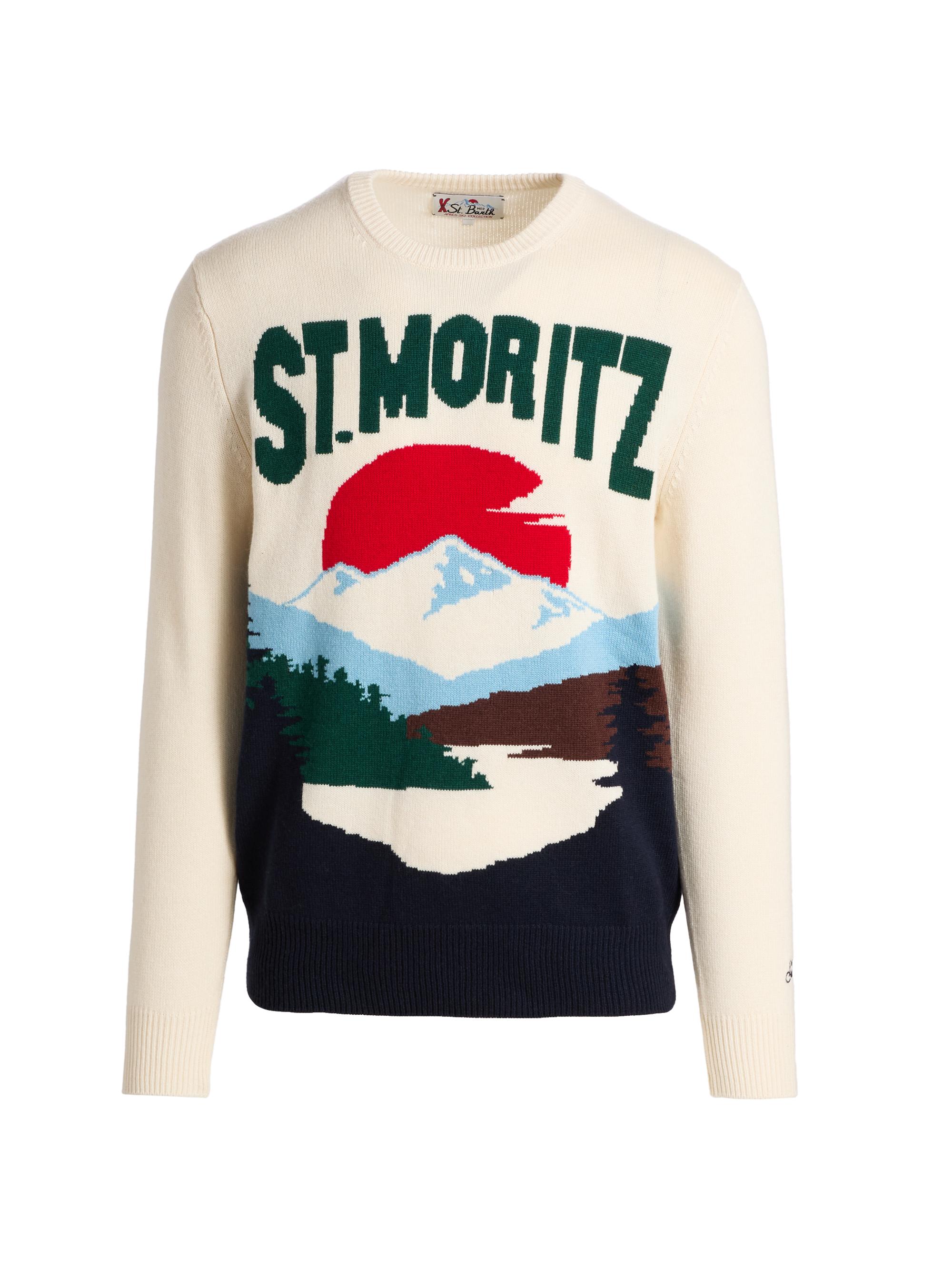 MC2 Saint Barth Men's Heron Wool-Blend Jacquard Crewneck Sweater - Moritz Alpes