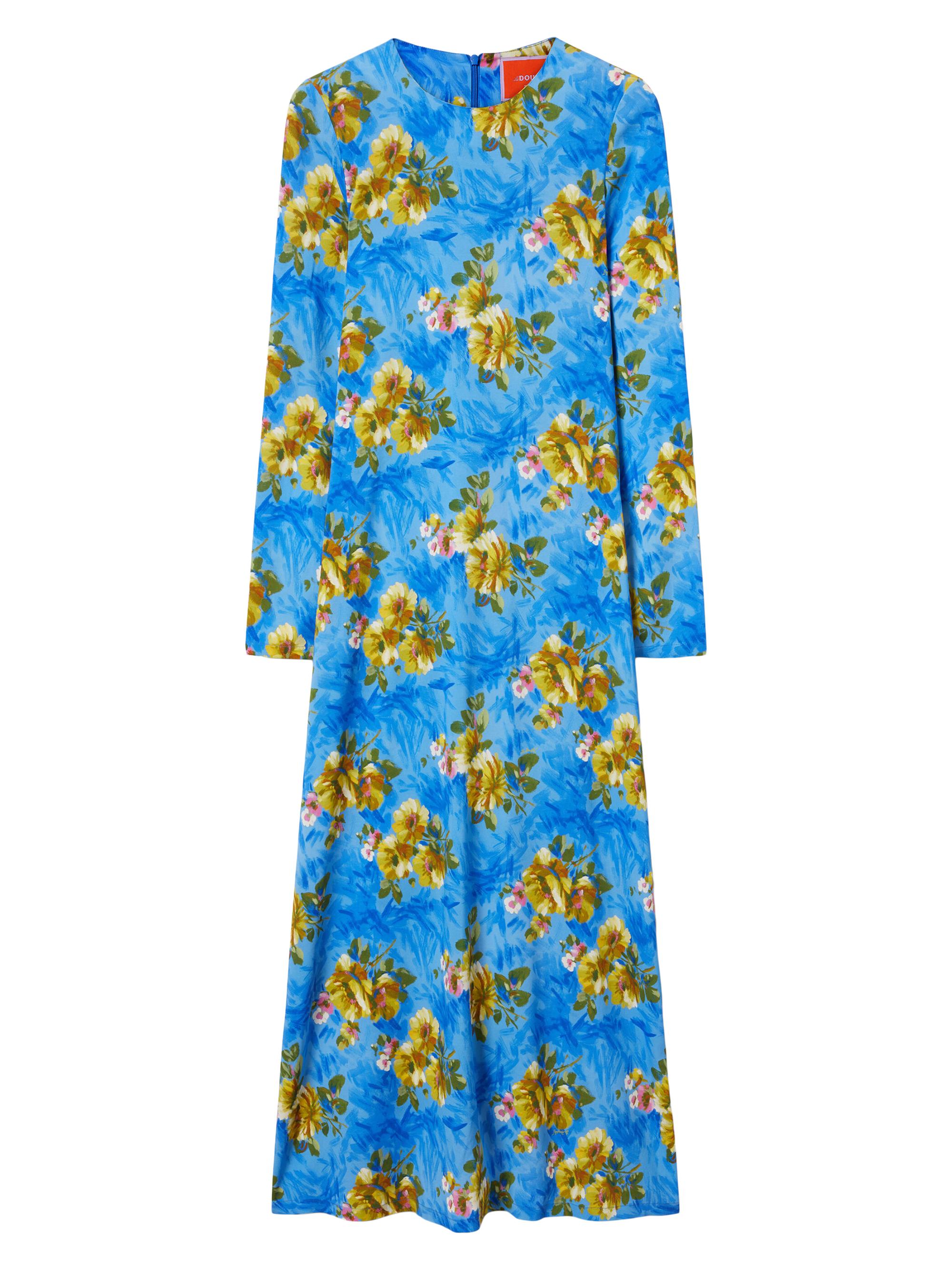 La DoubleJ Women's Long Sleeve Swing Dress - Riptide Light Blue