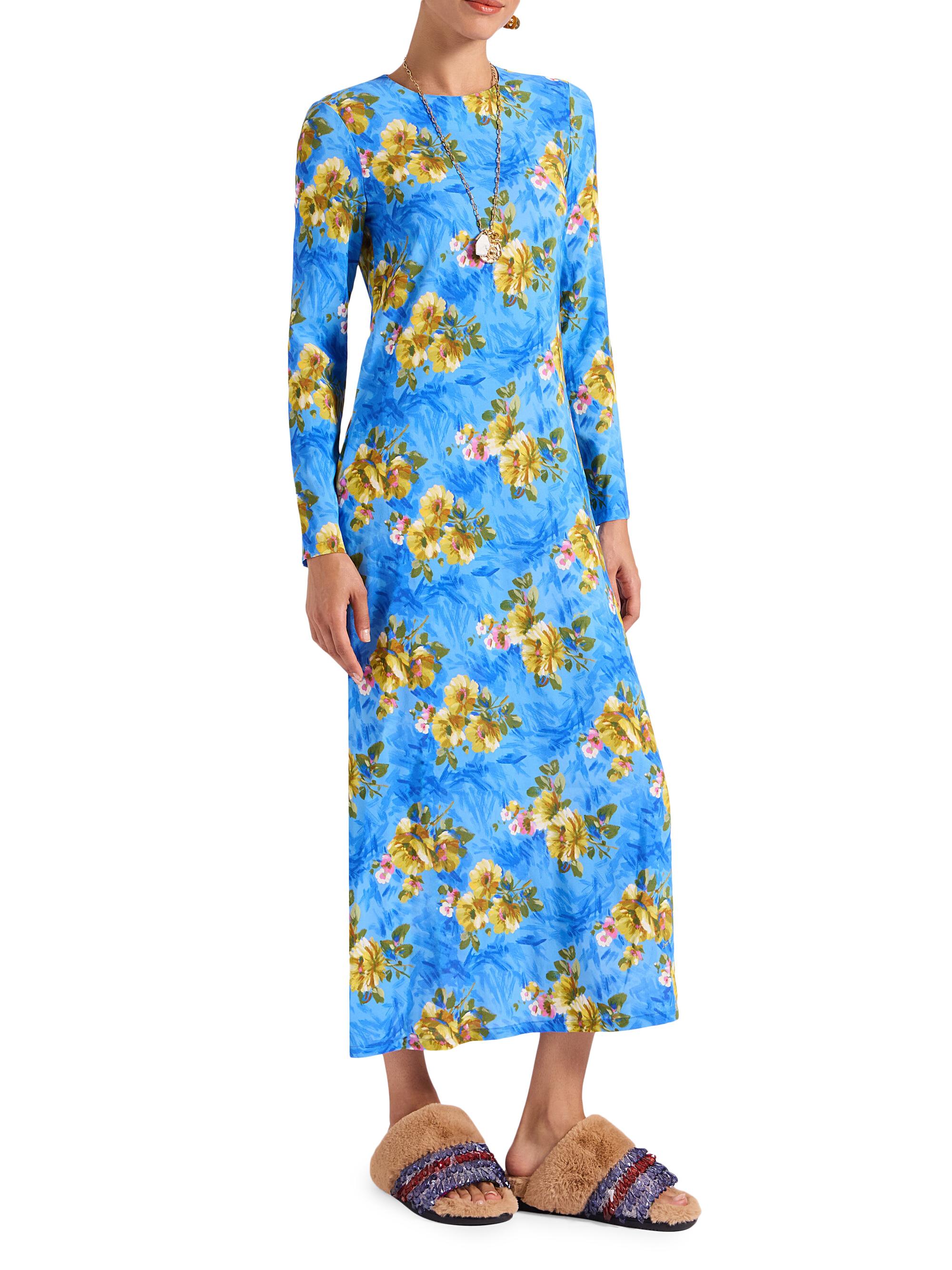 La DoubleJ Long Sleeve Swing Dress - Riptide Light Blue