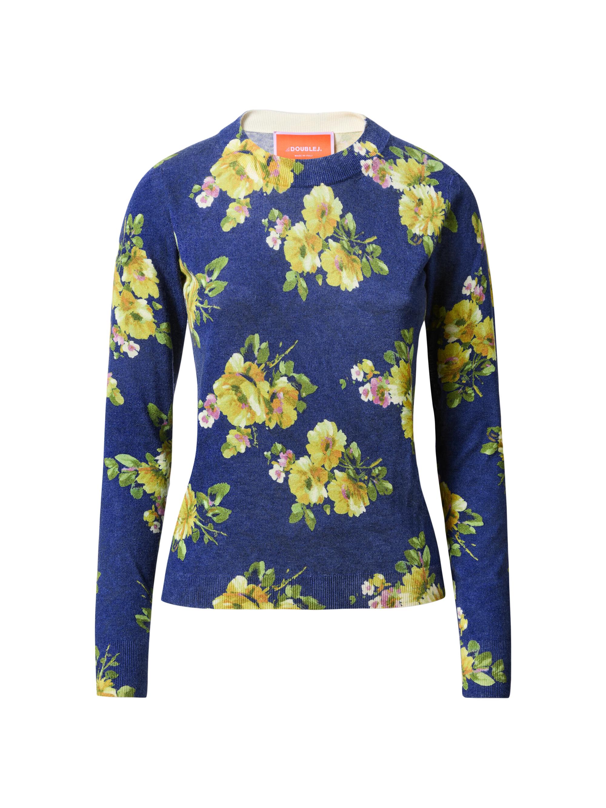 La DoubleJ Women's Silky Crew Neck - Riptide Midnight Blue