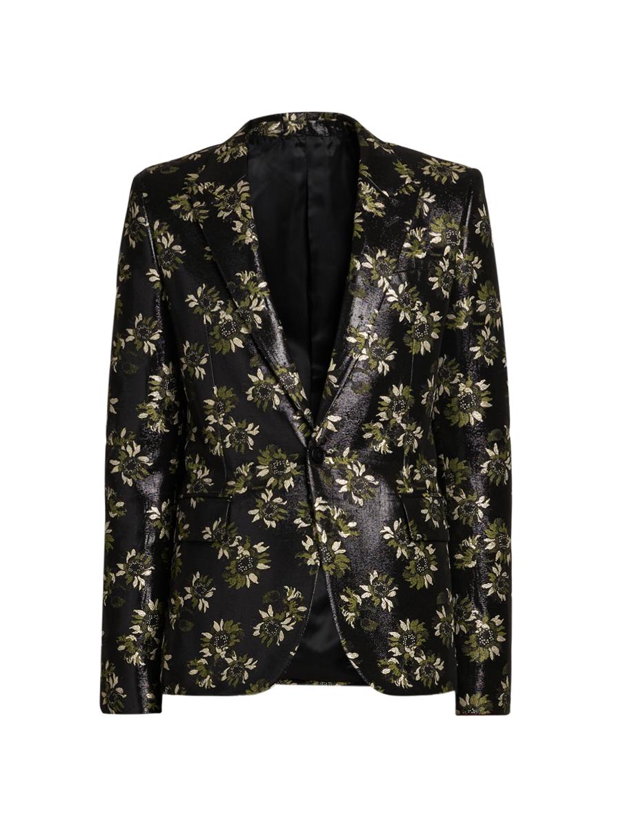 Alexander Mcqueen Men's Metallic Floral Jacquard Single-breasted Jacket In Multi