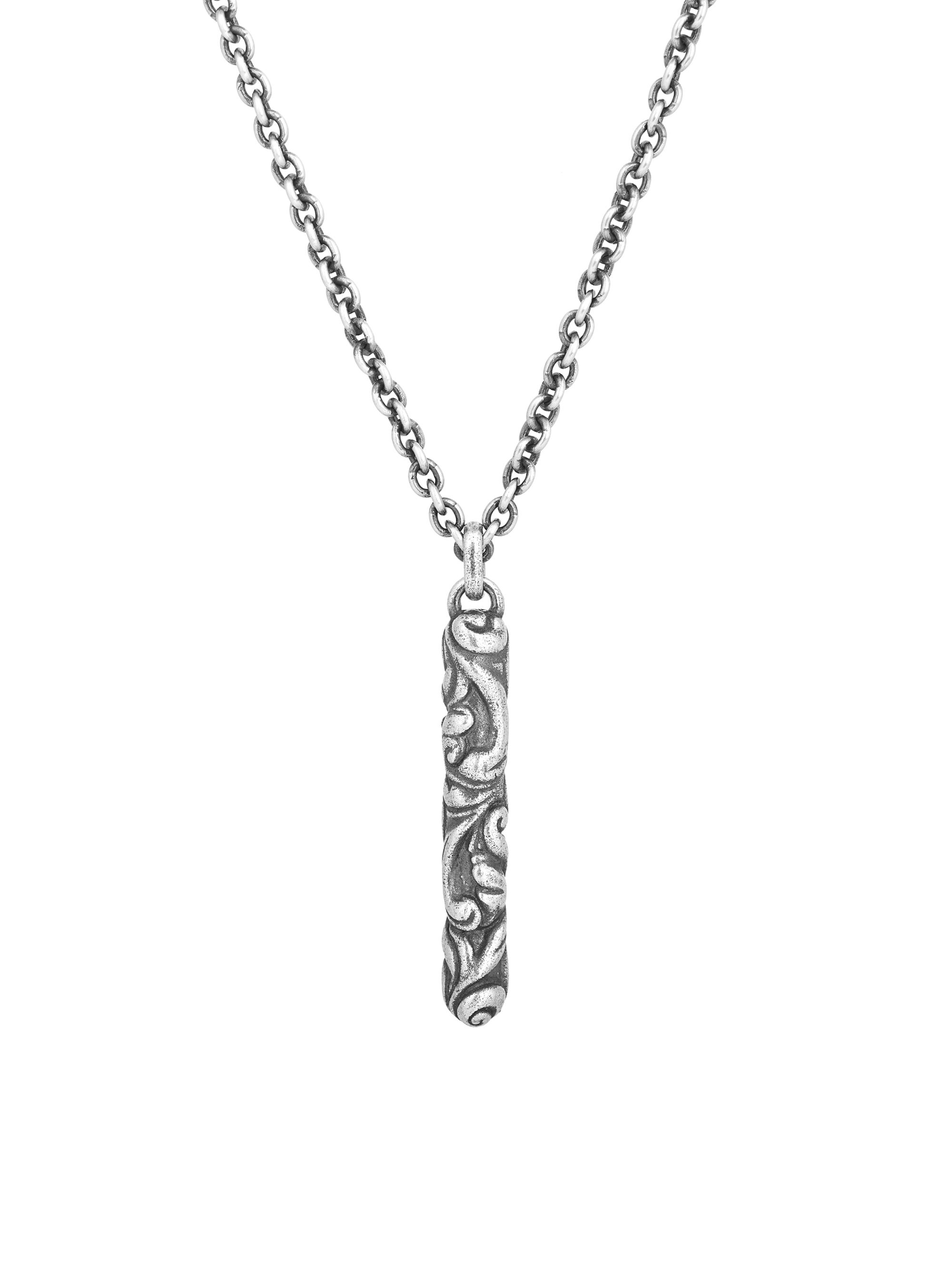 John Varvatos Men's Gothic Sterling Silver Pendant Necklace - Grey