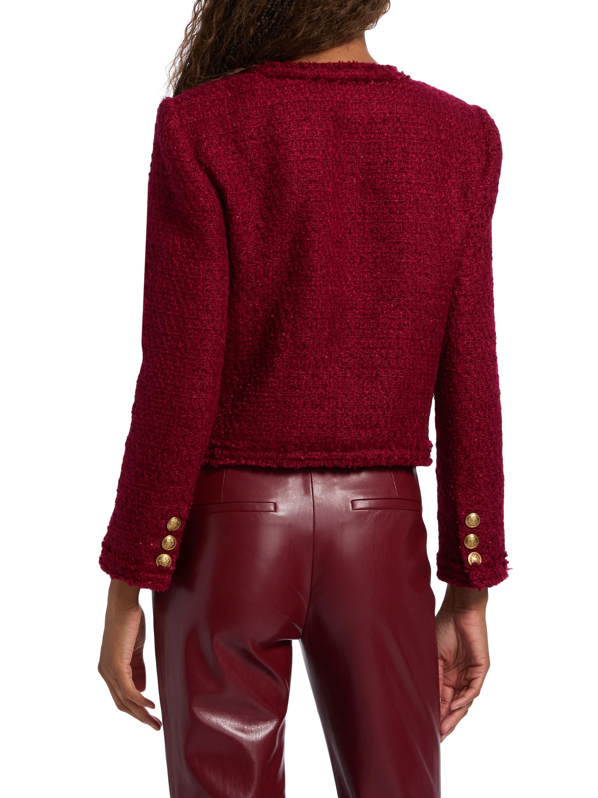 ALICE + OLIVIA Landon Tweed Crop Jacket | Saks Fifth Avenue