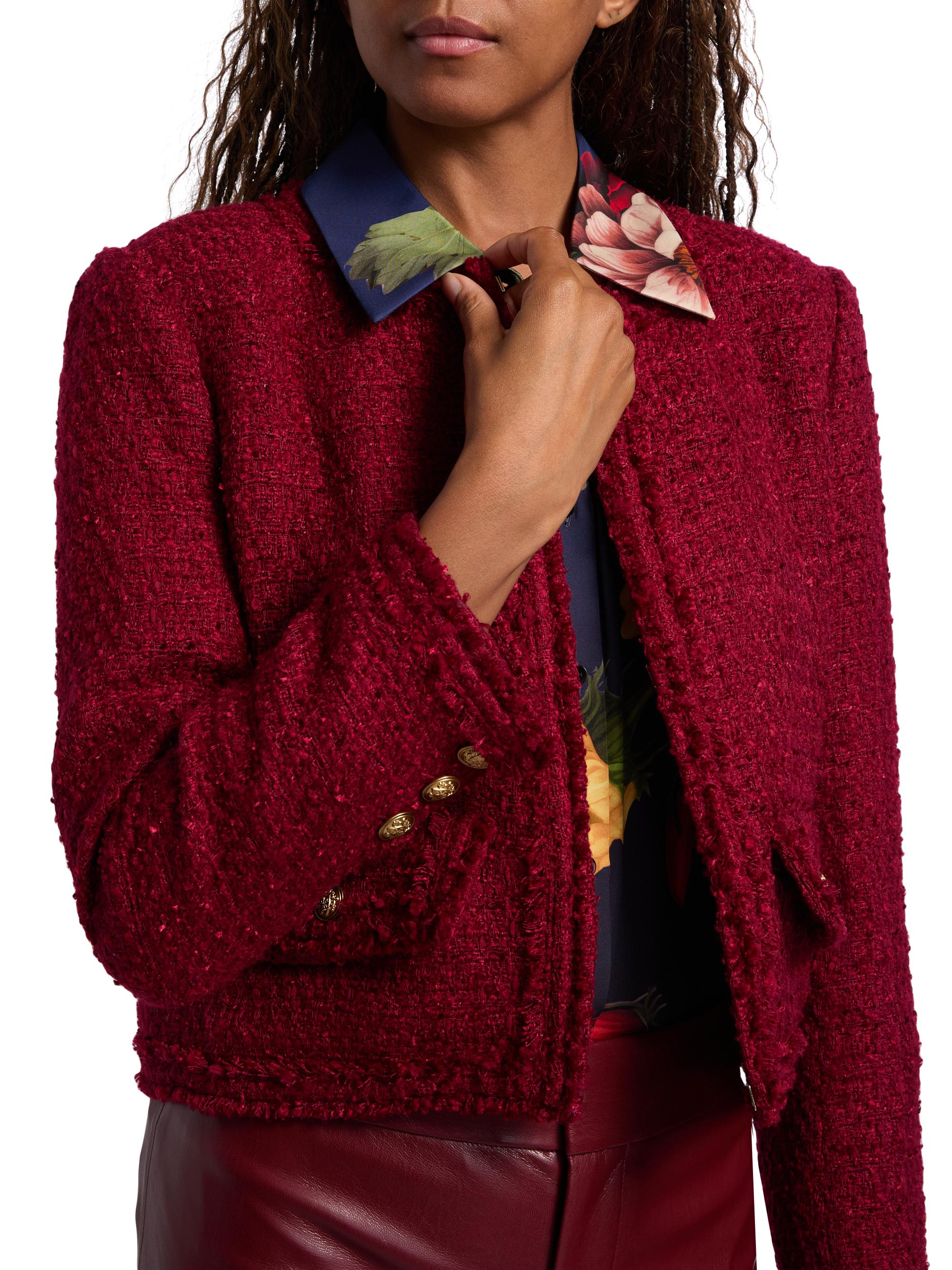 ALICE + OLIVIA Landon Tweed Crop Jacket | Saks Fifth Avenue