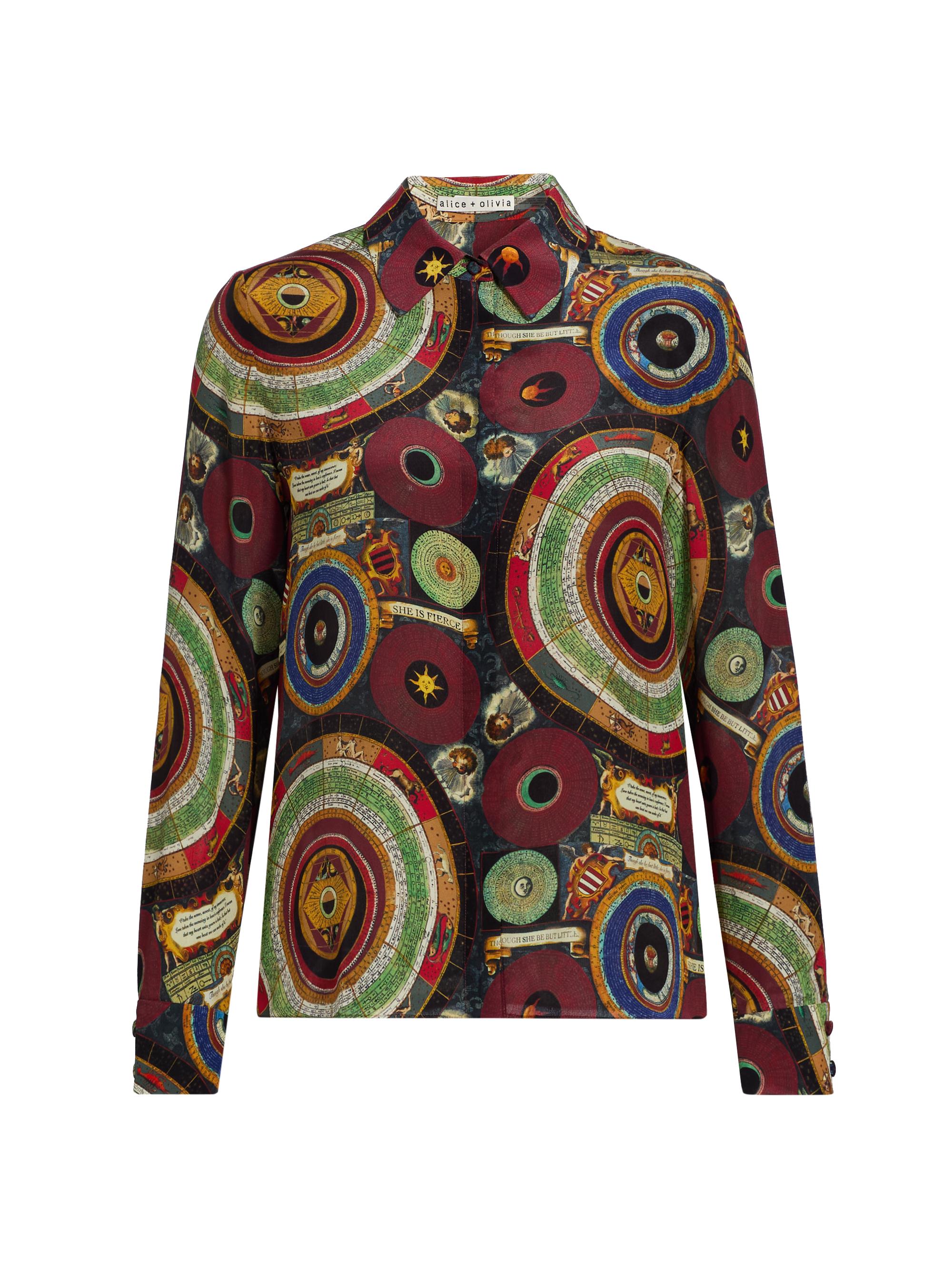 ALICE + OLIVIA Women's Willa Abstract Silk Blouse - Hands Of Time