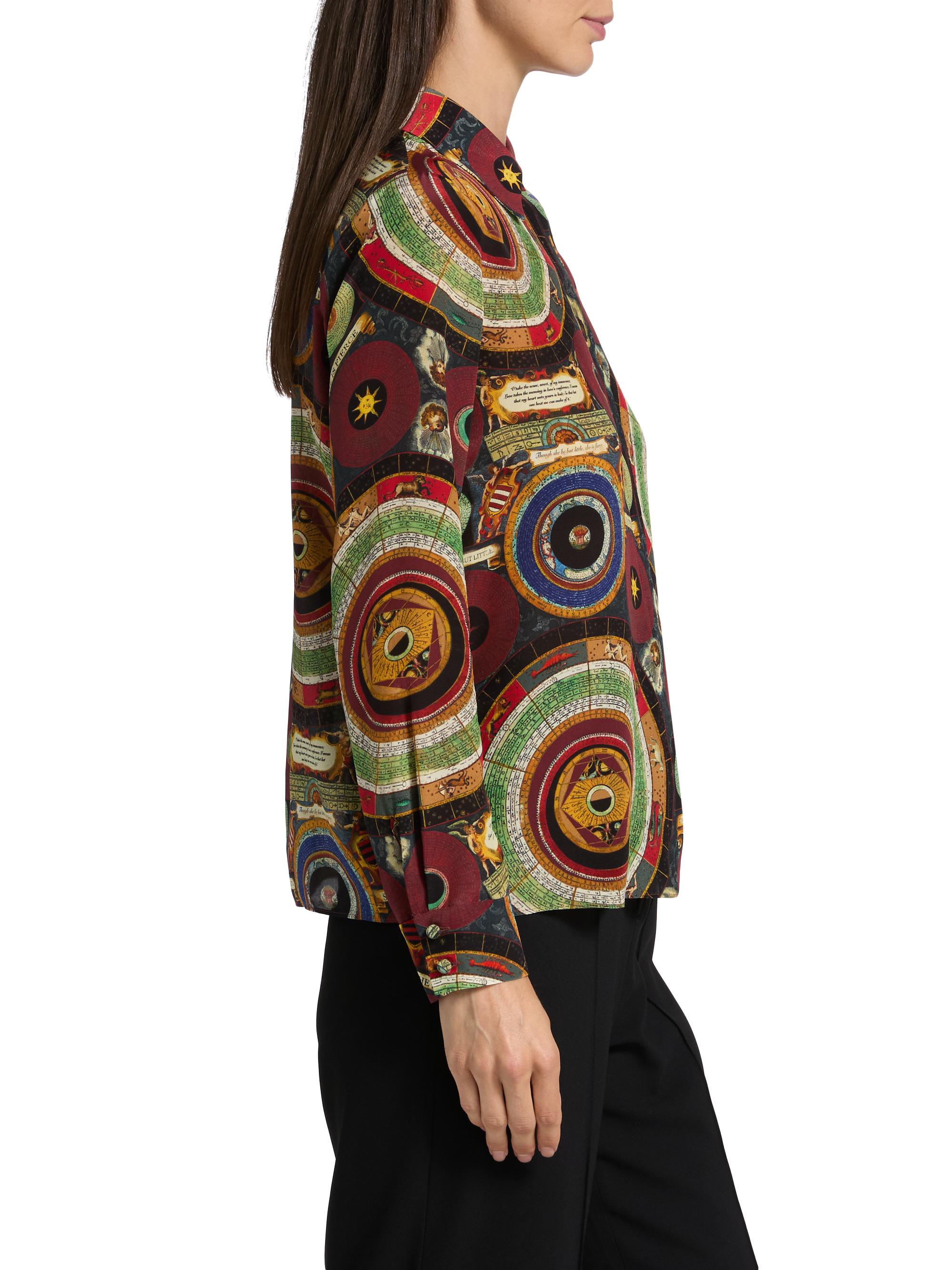 ALICE + OLIVIA Willa Abstract Silk Blouse | Saks Fifth Avenue