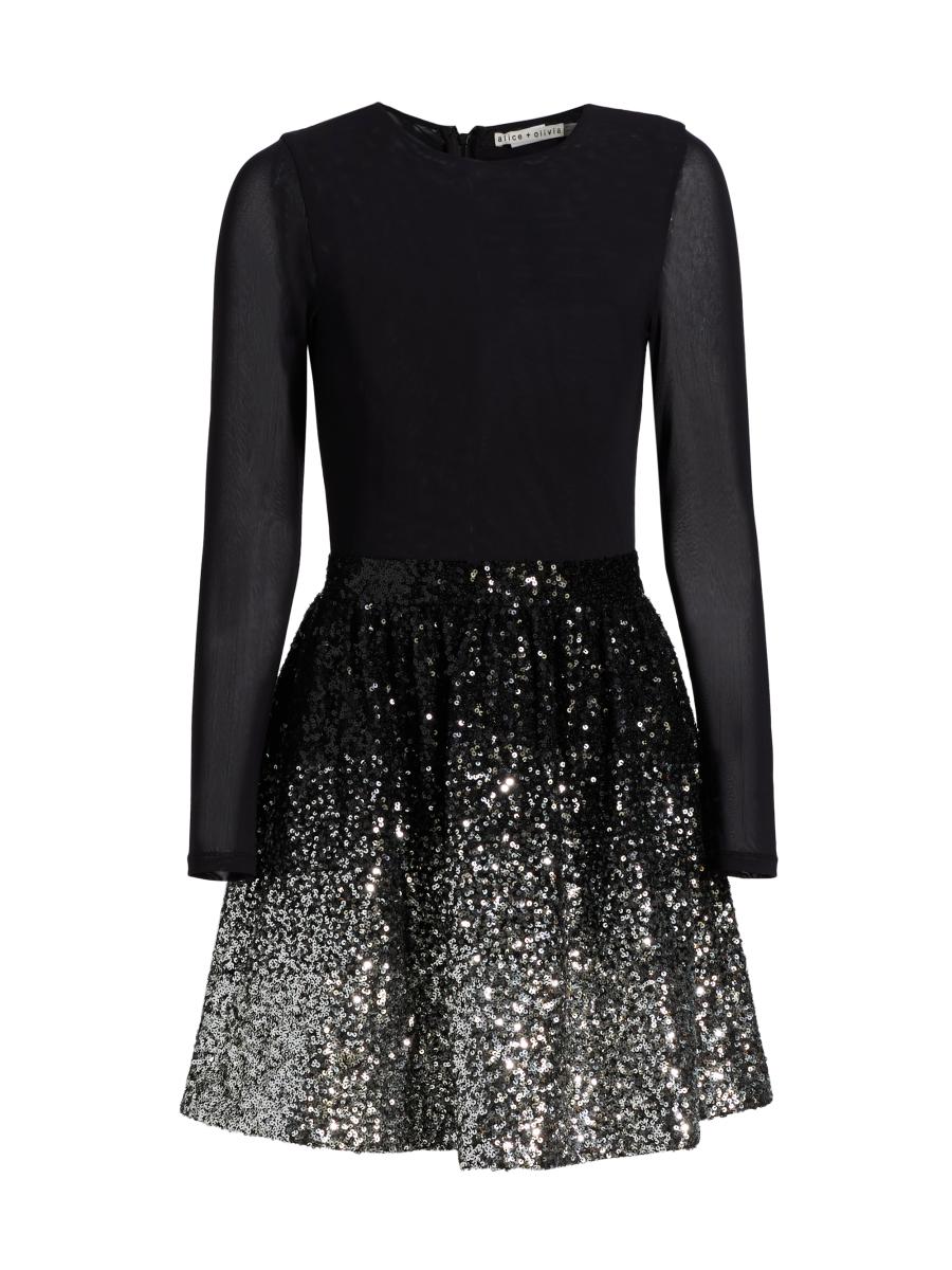 Alice And Olivia Women's Linen-blend Sequinned-skirt Minidress In Multi