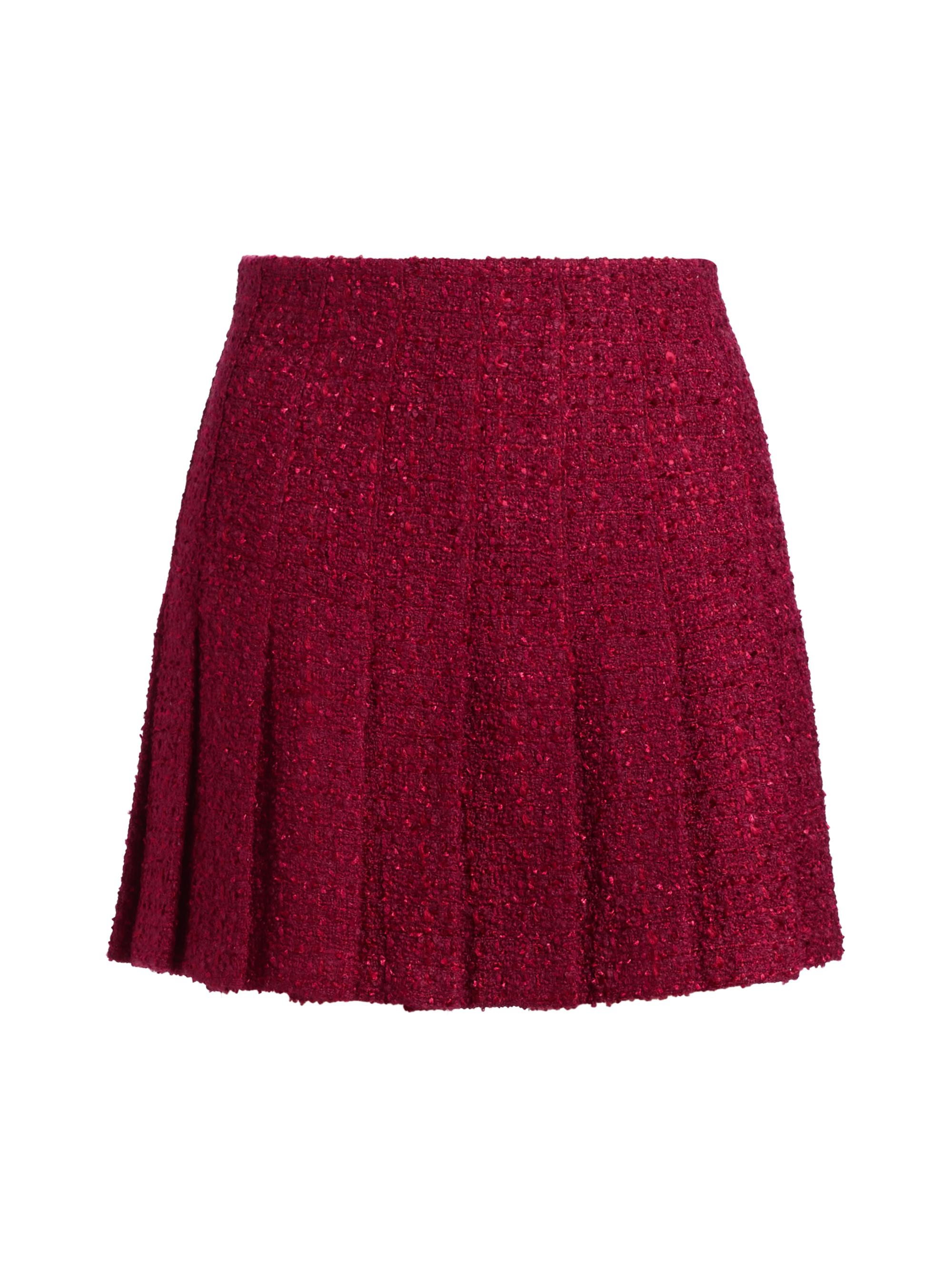Alice + Olivia Carter Stitch Wool-Blend Pleated Miniskirt | Saks