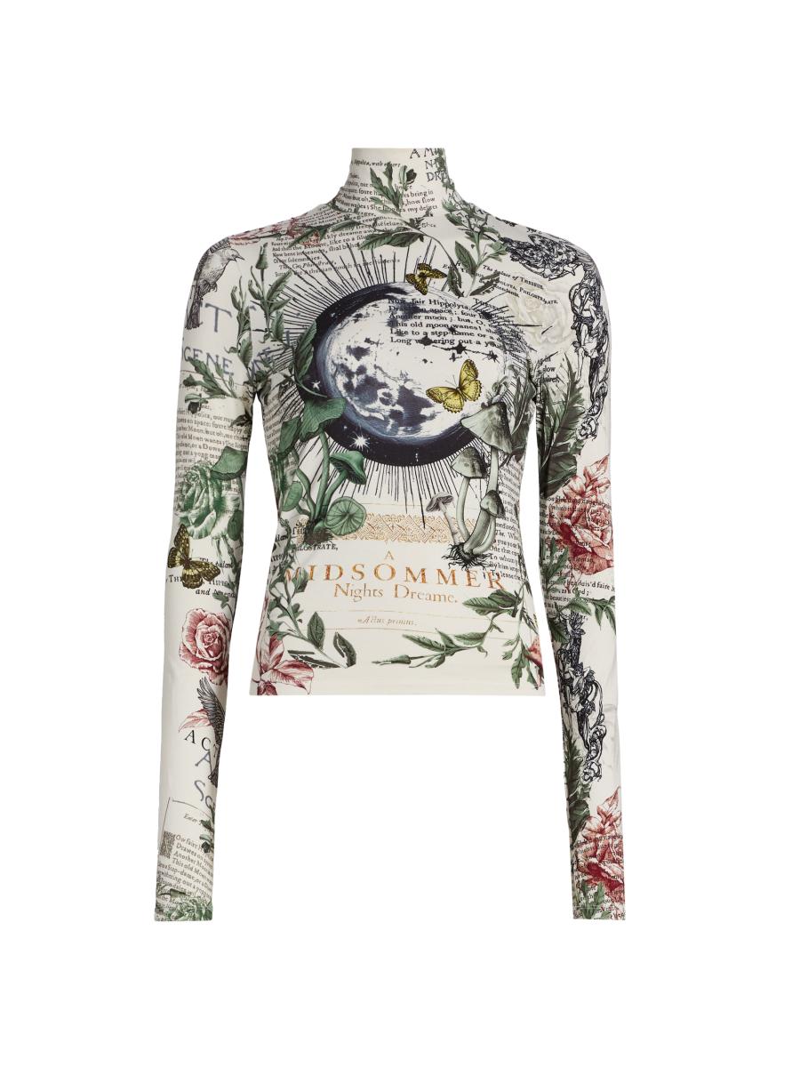 新品同様alice+oliviaアートリップ刺繍 半袖ニット 新品同様alice+oliviaアートリップ刺繍 半袖サマーニット