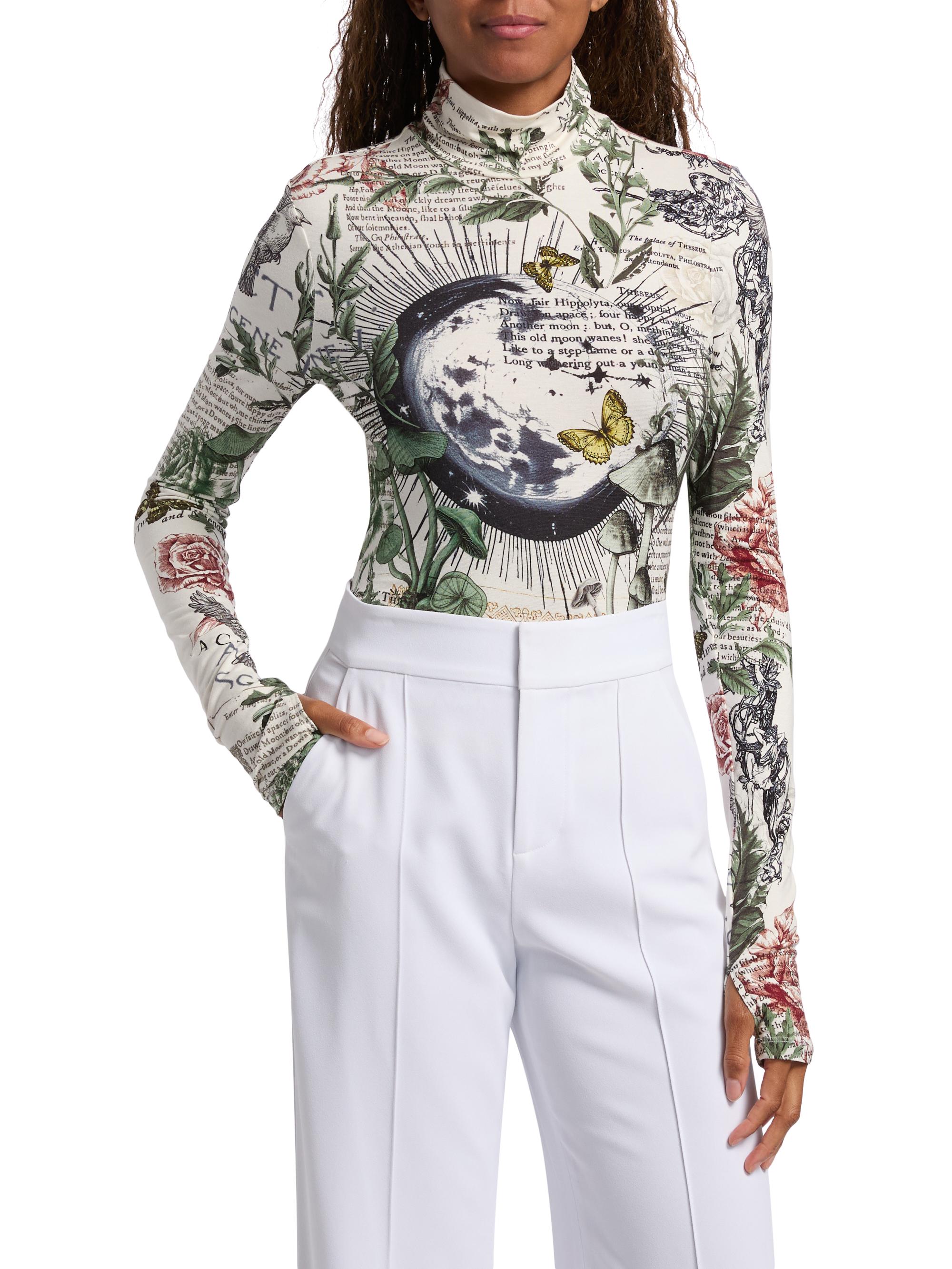 Delaina Printed Turtleneck