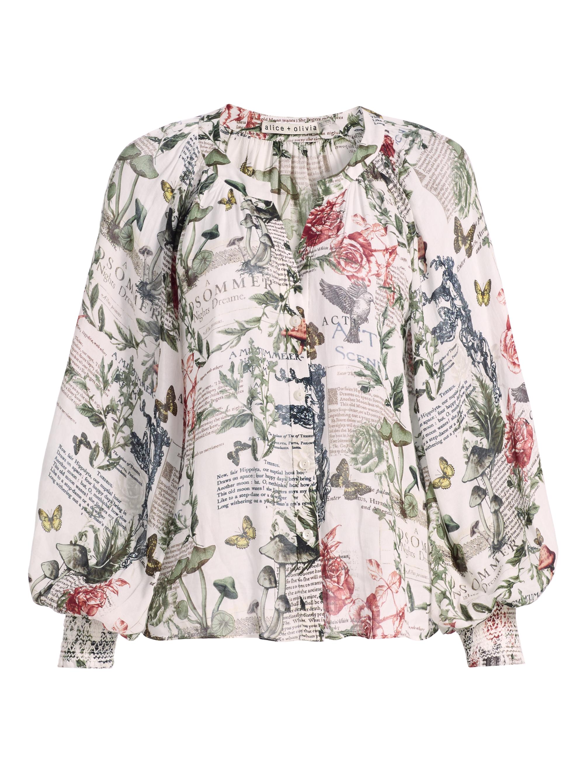 ALICE + OLIVIA Women's Thalia Floral Button-Front Blouse - Dreamscape Moon Vanilla