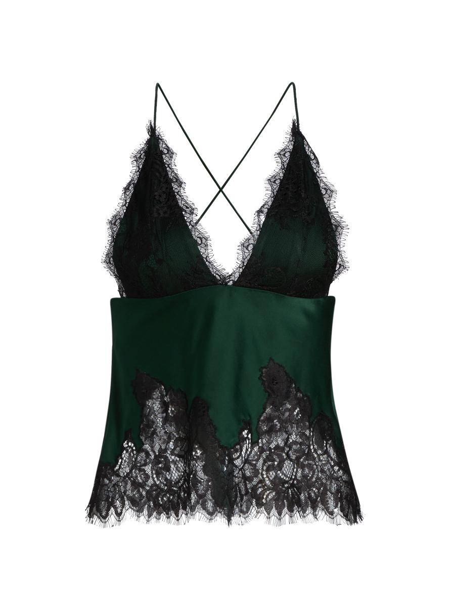 Alice + Olivia Claudia Lace V-Neck Slip Top | Saks Fifth Avenue