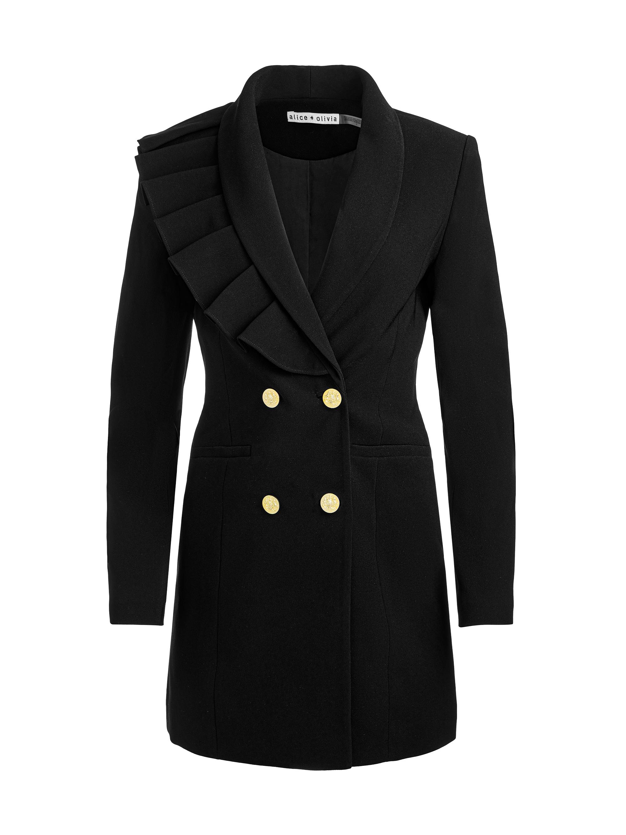 Alice + Olivia Kyrie Piped Tuxedo Dress | Saks Fifth Avenue