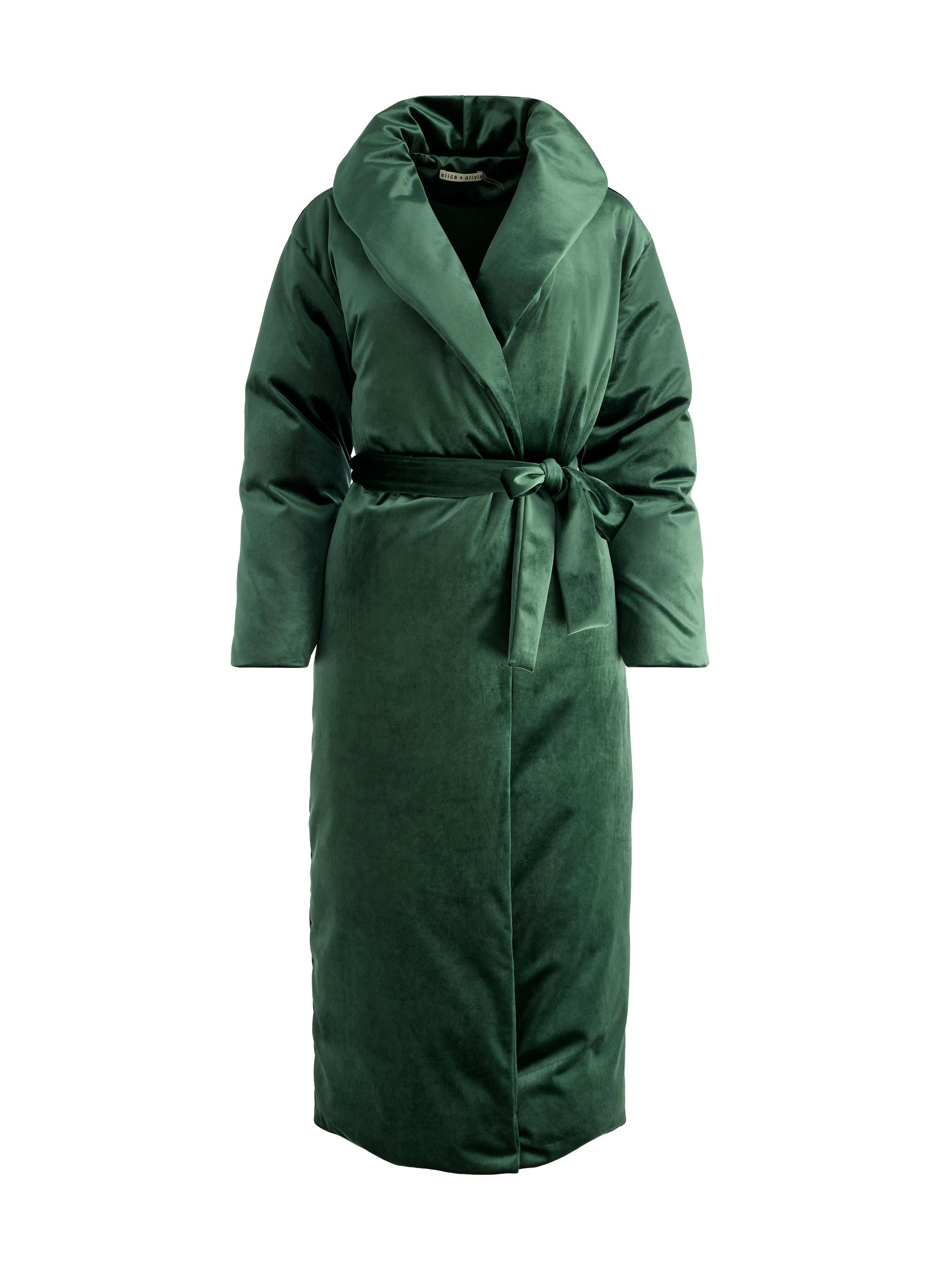 ALICE + OLIVIA Women's Ima Belted Puffer Coat - Green Mystique