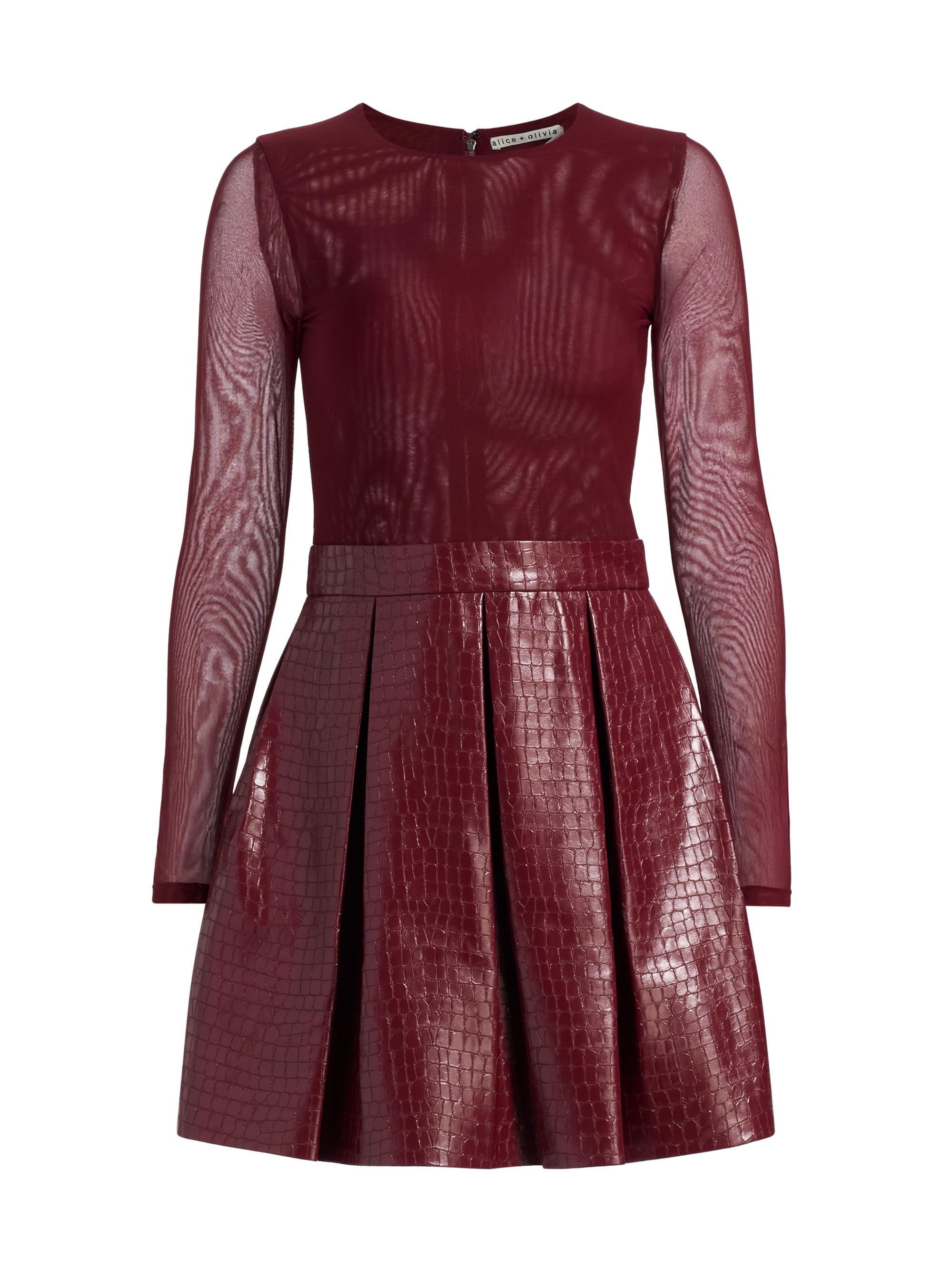 Alice + Olivia Chara Vegan Leather Party Dress | Saks Fifth Avenue
