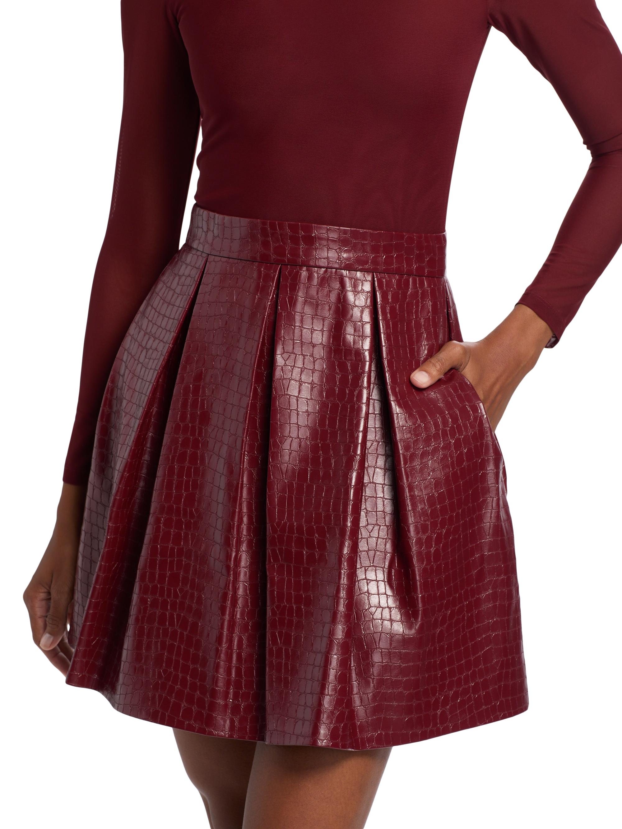 alice and olivia pink faux leather dress Alice + Olivia Daven Mini Dress, 2 / Red main image 1