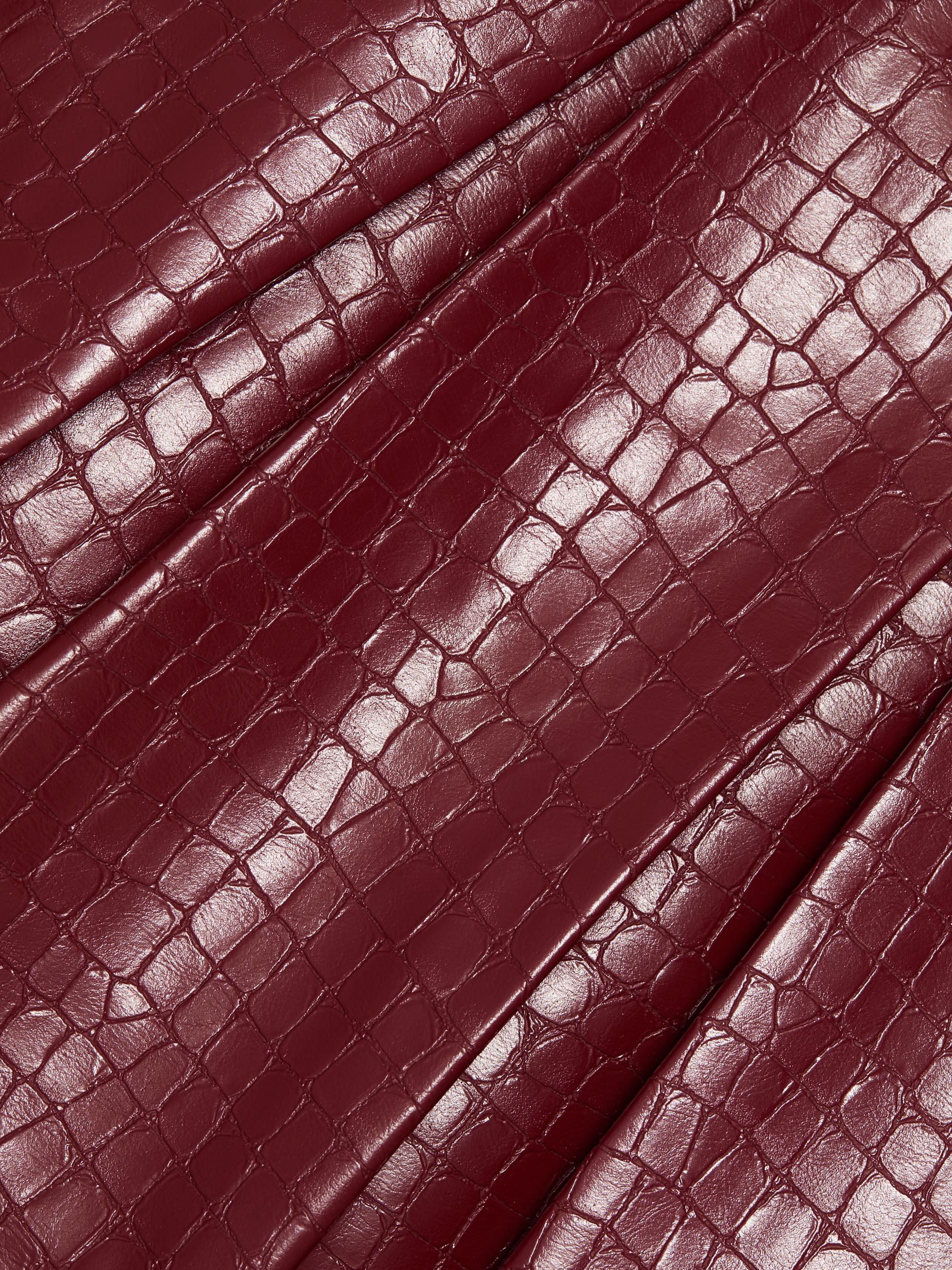 Alice + Olivia Chara Faux Croc-Embossed Leather Minidress | Saks