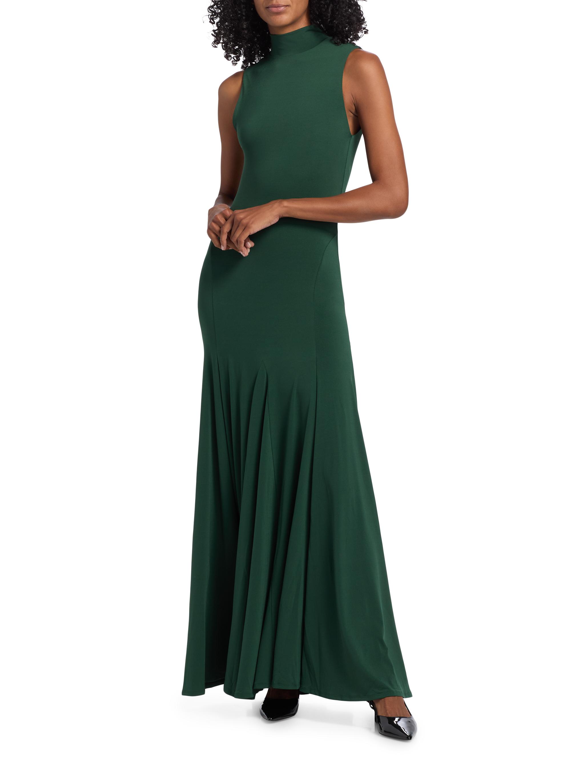 ALICE + OLIVIA Women's Augusta Sleeveless Turtleneck Maxi Dress - Green Mystique - Size 2