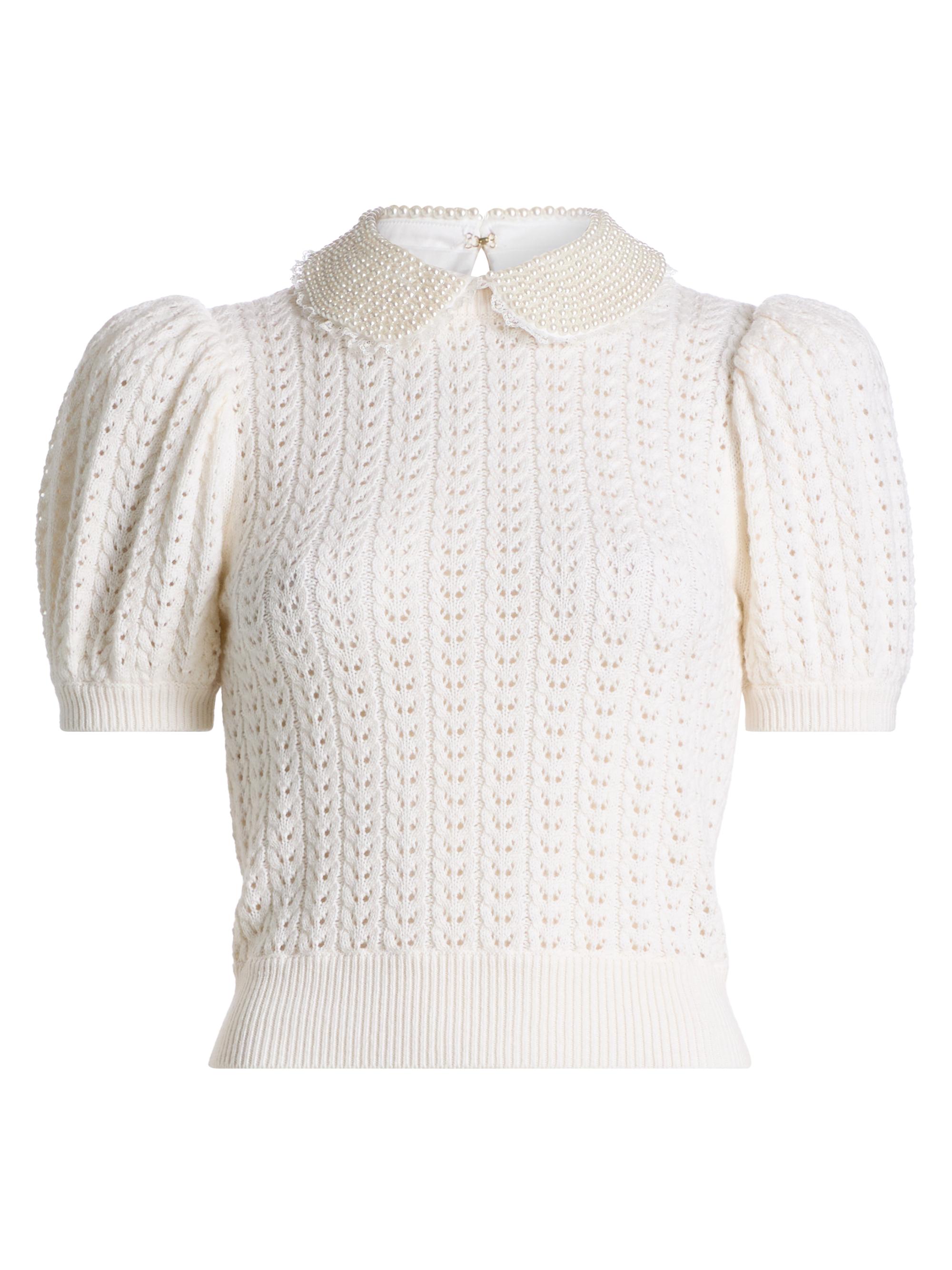 新品未使用Bibiy. EMILIA COLLAR KNIT White Bibiy. EMILIA COLLAR KNIT ニット 半袖 ホワイト BIBIY. MADE