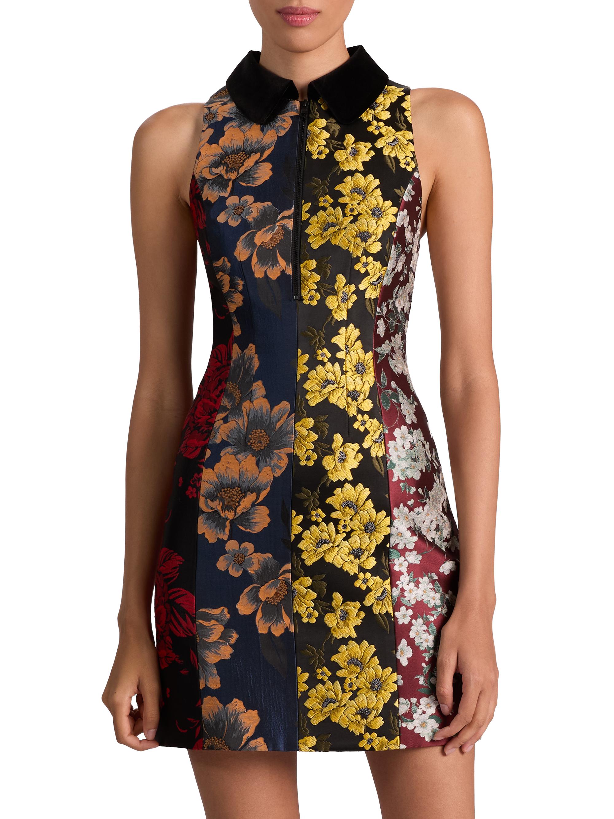 ALICE + OLIVIA Velia Jacquard Collared Minidress | Saks Fifth Avenue