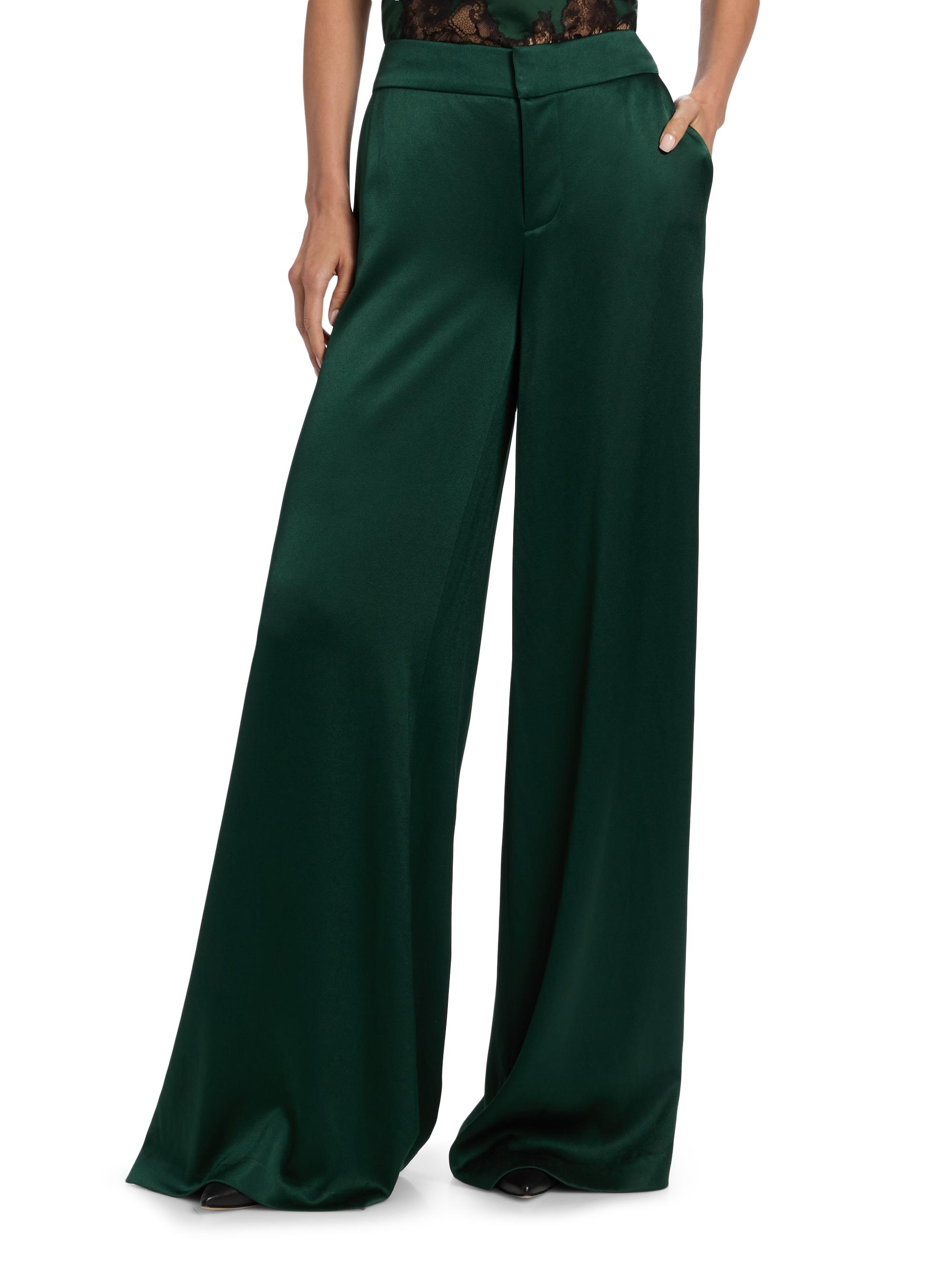 パンツ greens Alice + Olivia Nessi Satin Wide-Leg Trousers | Saks Fifth Avenue