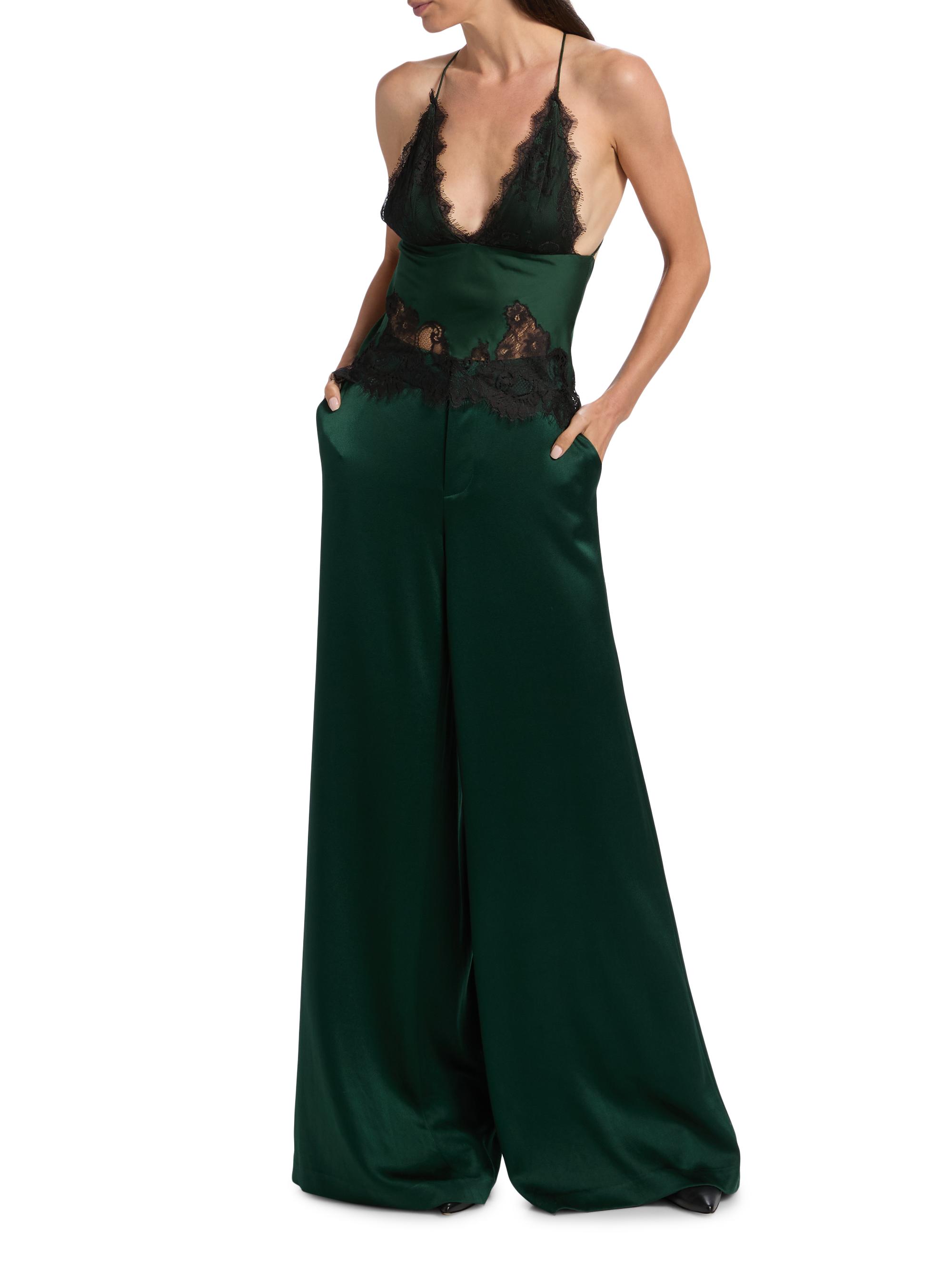 Alice + Olivia Nessi Satin Wide-Leg Trousers | Saks Fifth Avenue