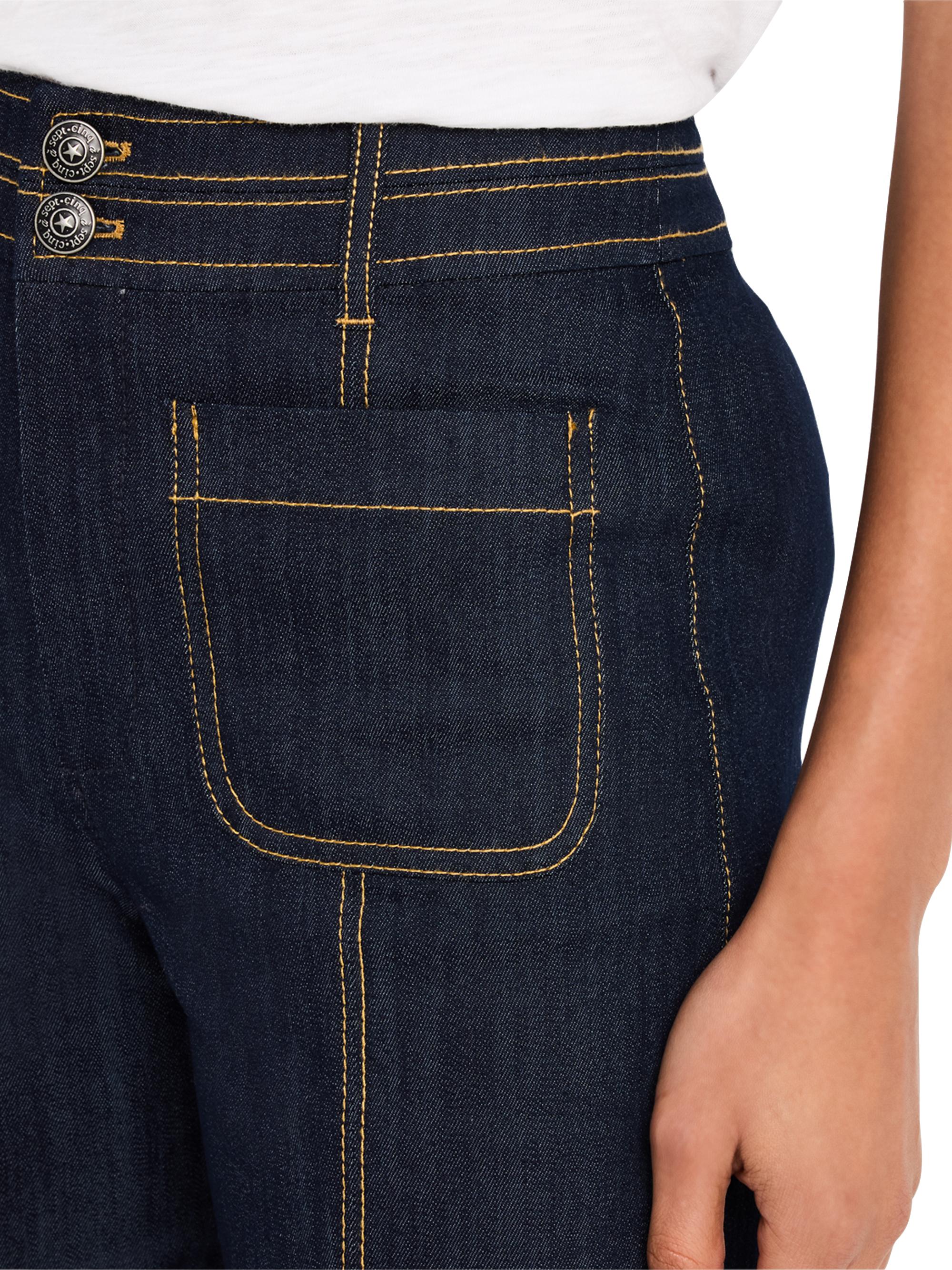 Cinq à Sept Dorothea Topstitched High-Rise Wide-Leg Jeans | Saks
