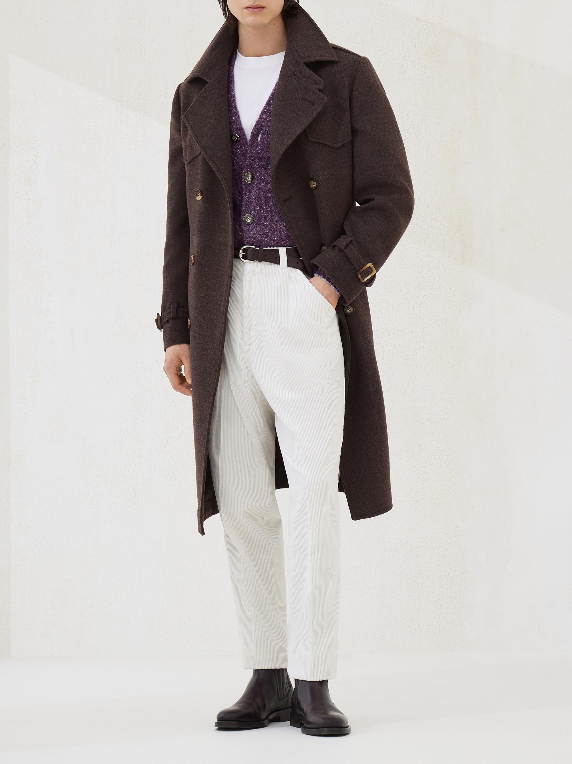 Brunello Cucinelli Wool Flannel Double Cloth Trench Coat | Saks