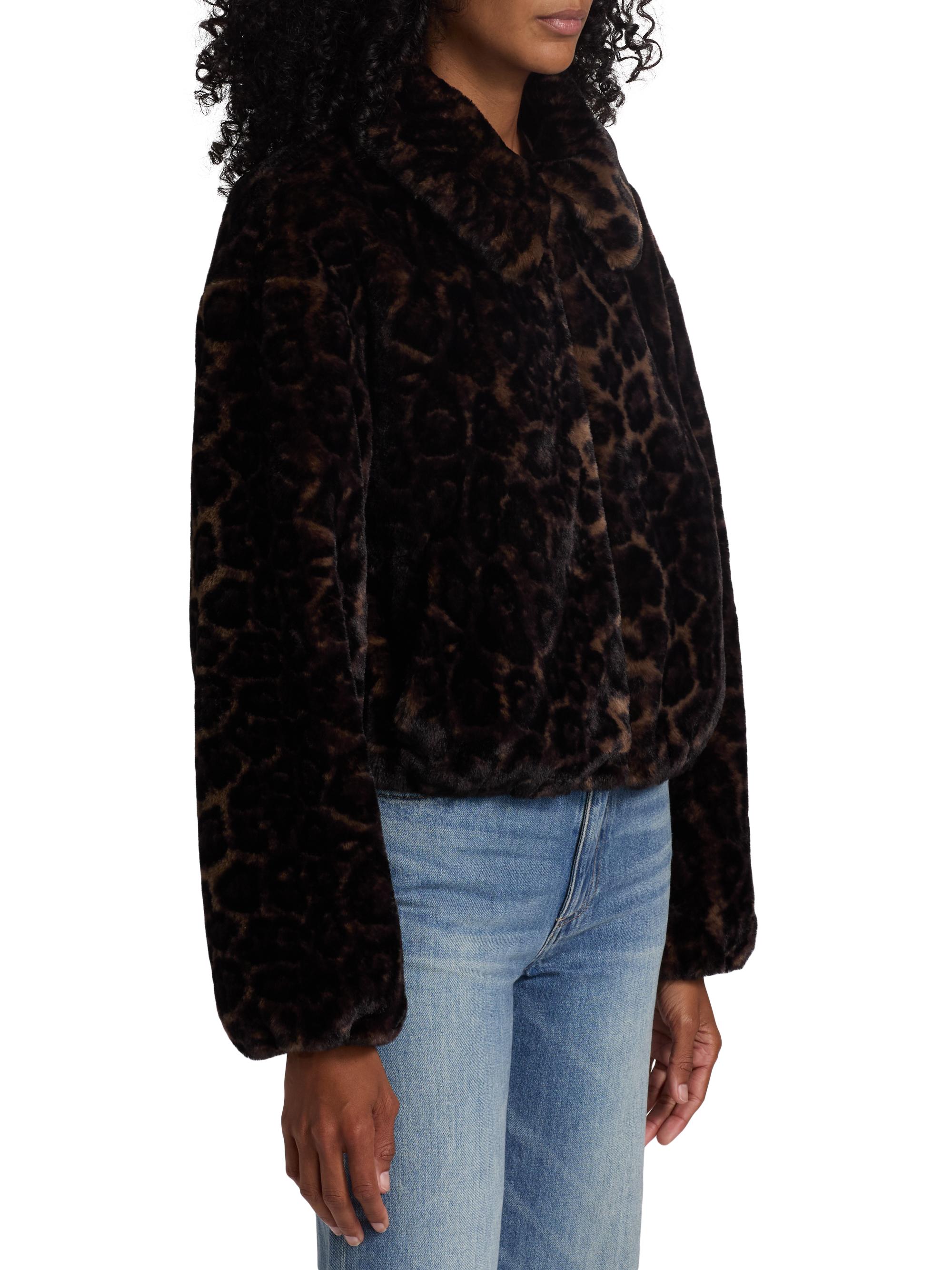 If Only Studio Leopard Print Short Faux-Fur Coat | Saks Fifth Avenue