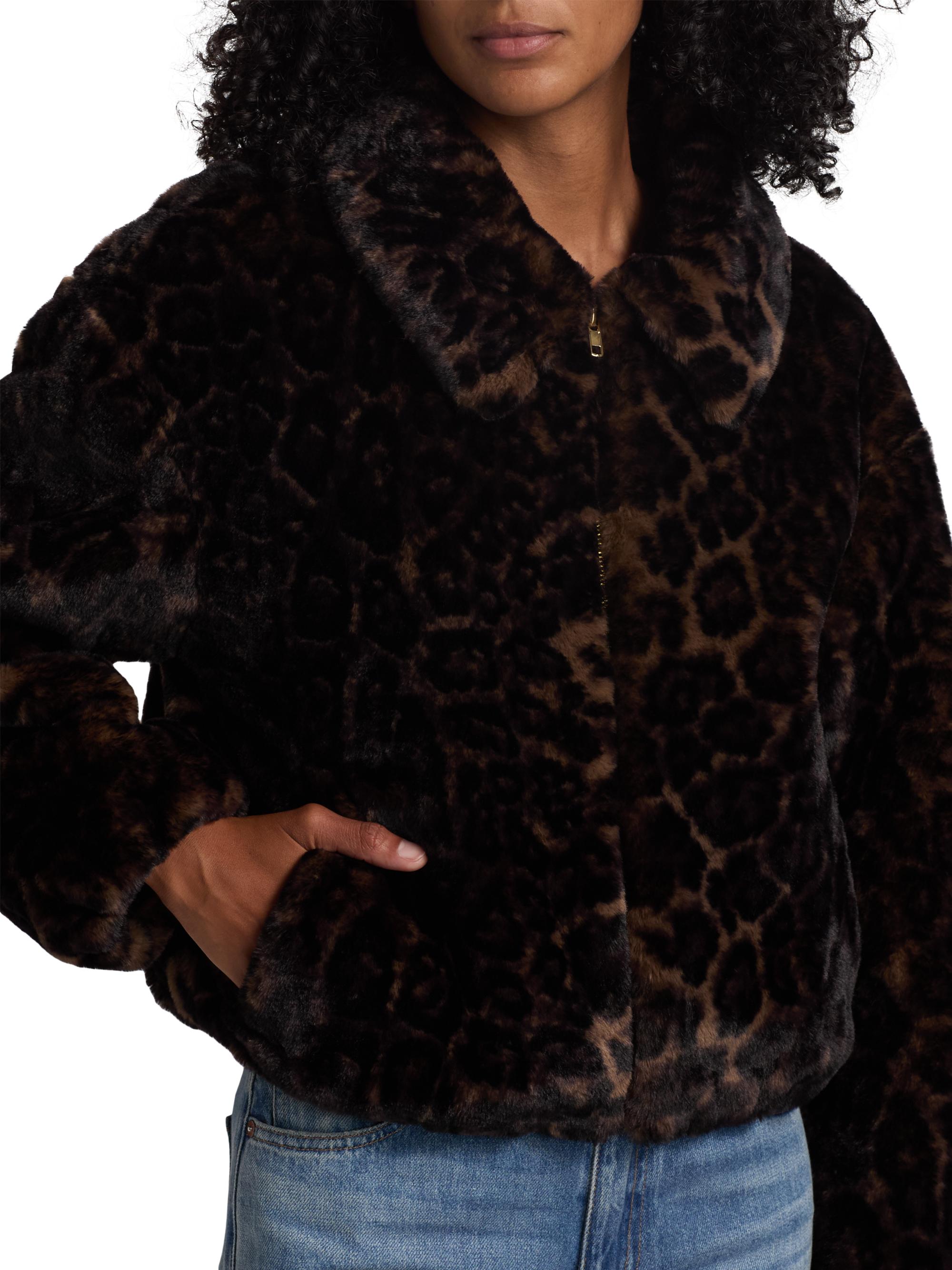 For dear D 高級エコファー リレット 豹柄 Reversible Grey Leopard
