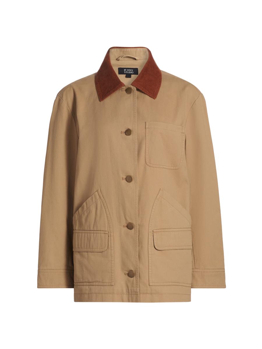 If Only Studio Women's Cotton Twill Jacket In Brown